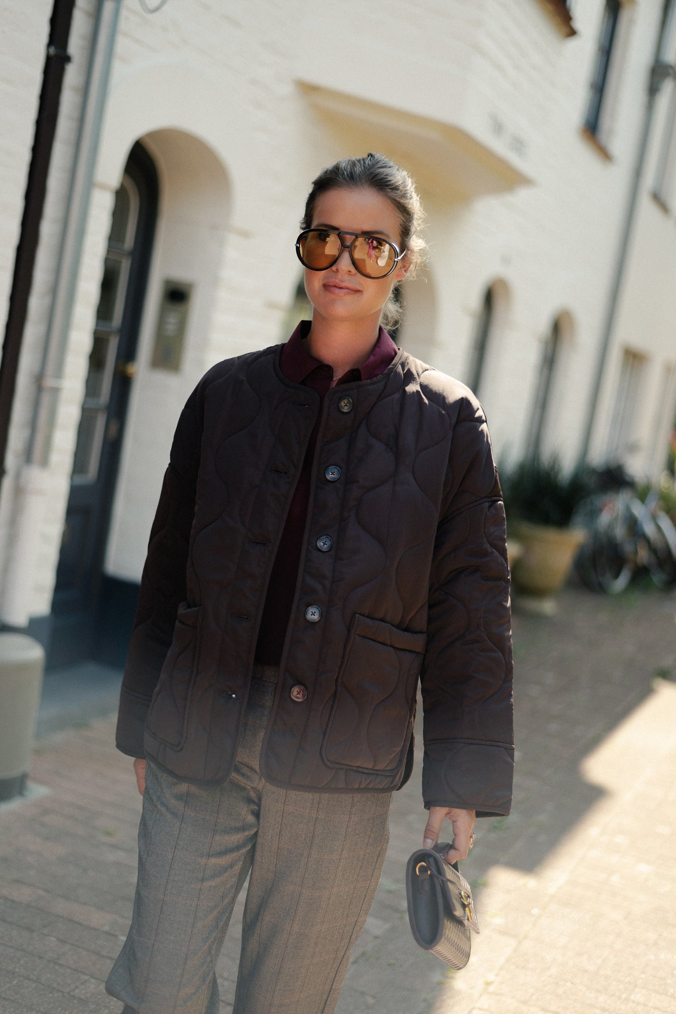 OBJAllie LS quilted jacket java