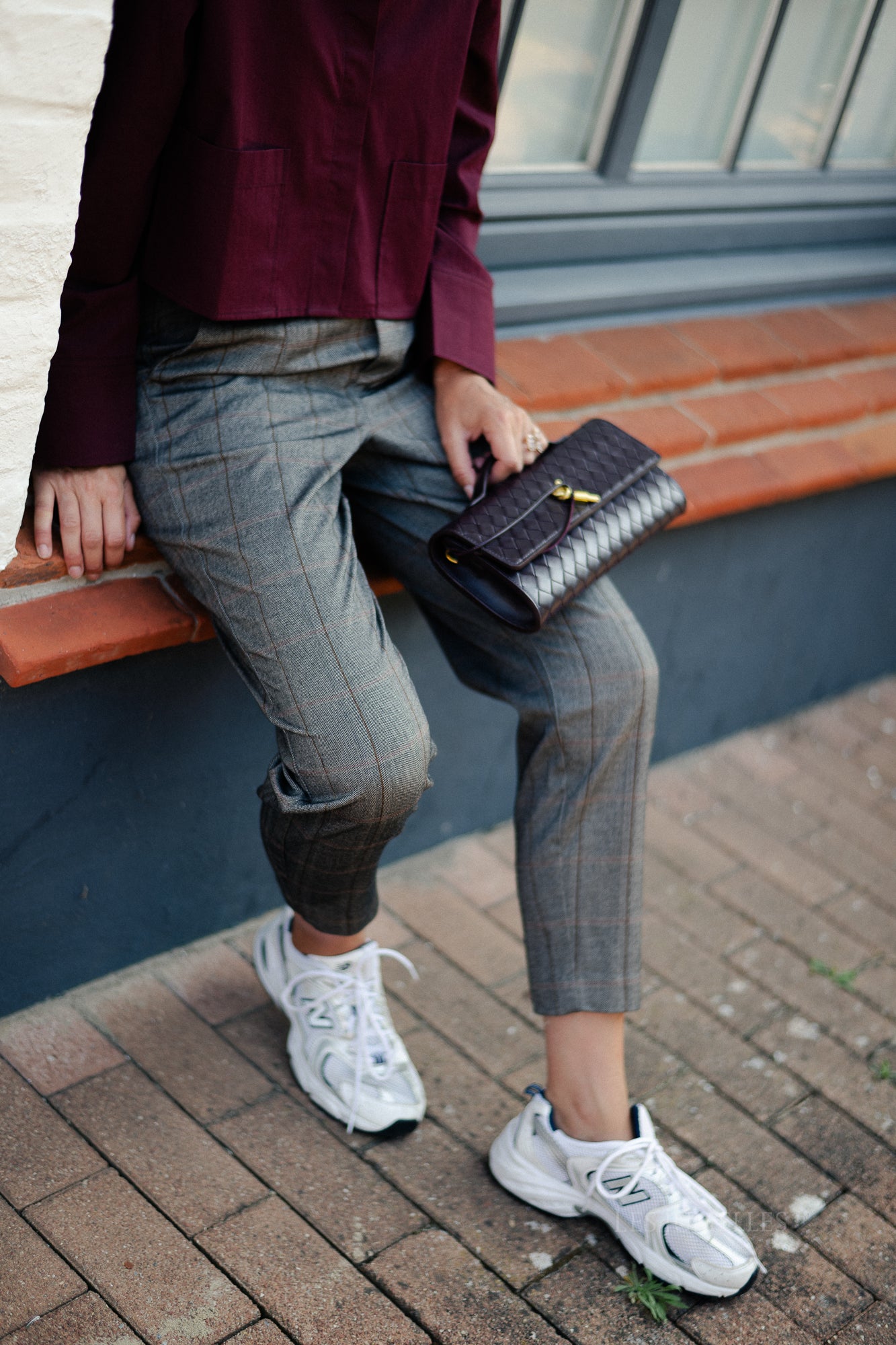 OBJLisa slim pant black humus/tannin