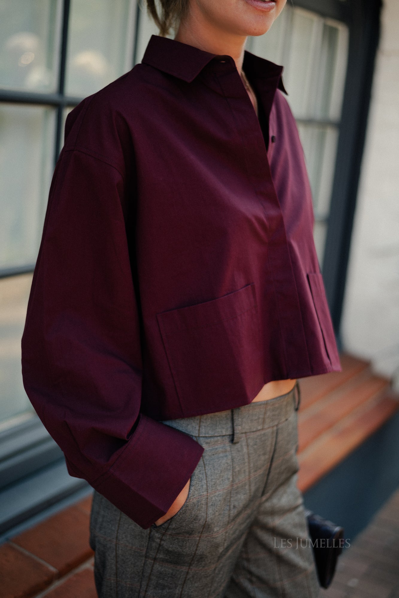 OBJLisa slim pant black humus/tannin