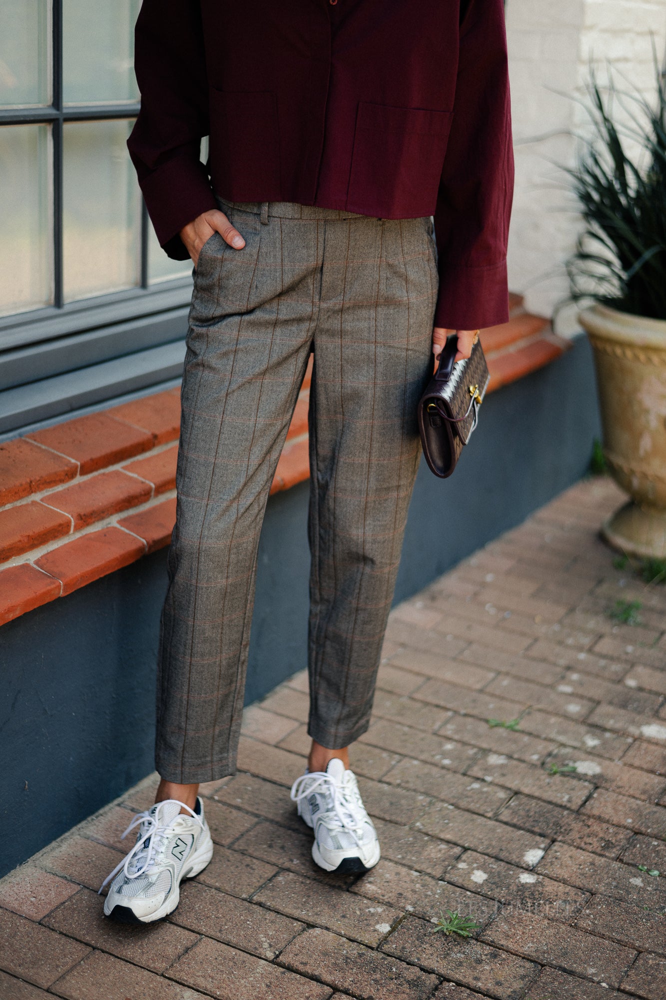 OBJLisa slim pant black humus/tannin