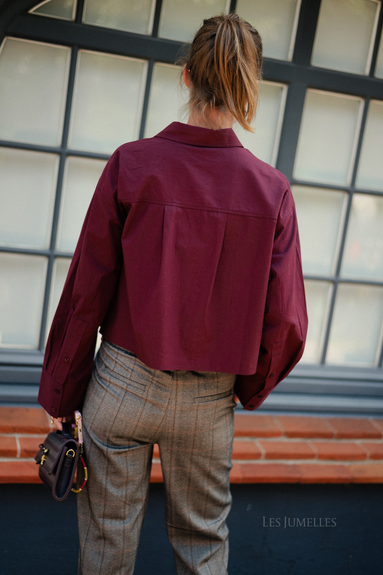 OBJLisa slim pant black humus/tannin