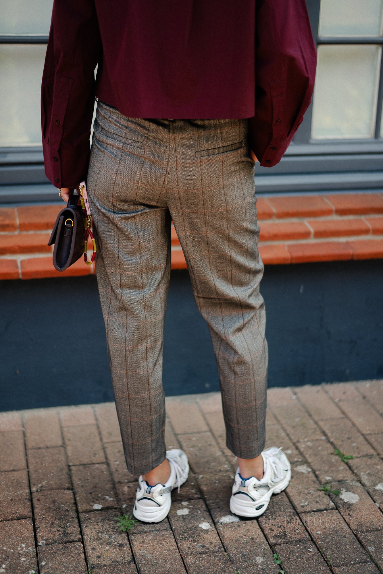 OBJLisa slim pant black humus/tannin