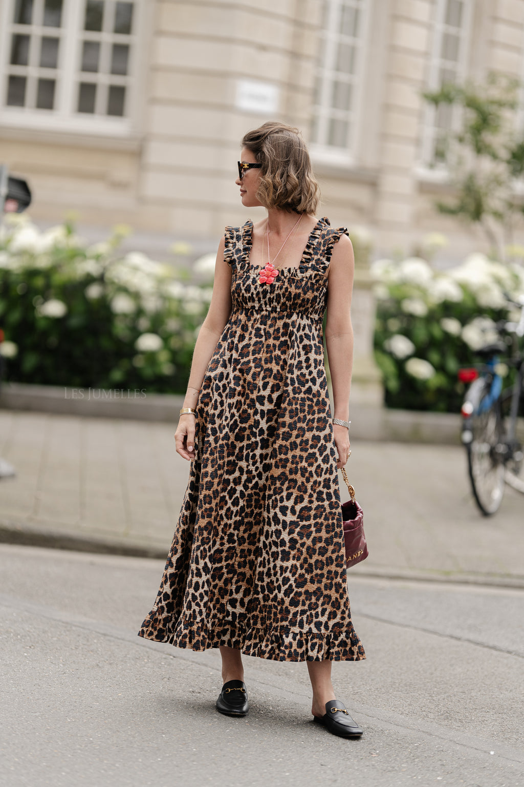 Susie Seersucker-Kleid mit Leopardenmuster