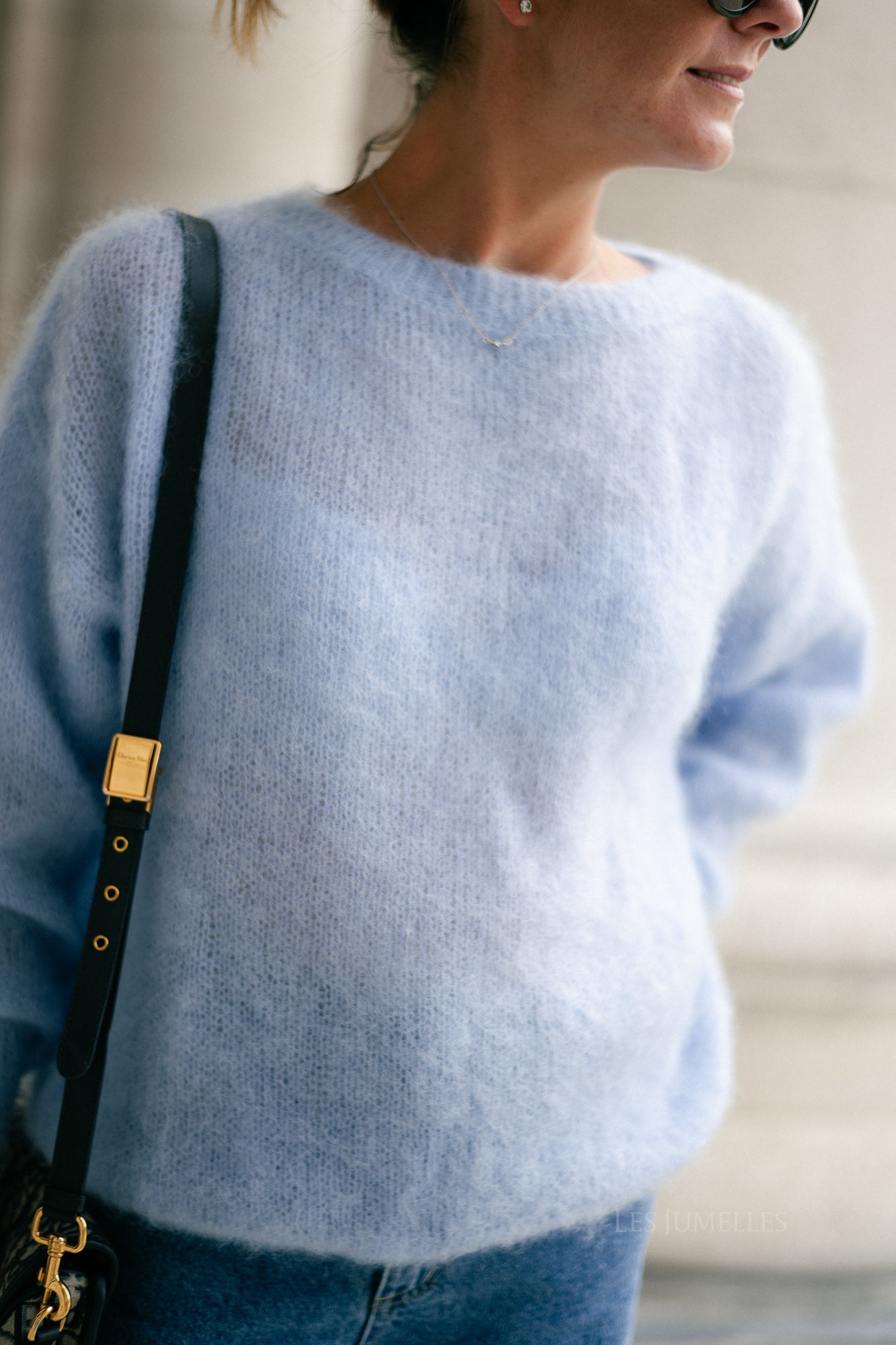 Jenna LS knitted jumper light blue