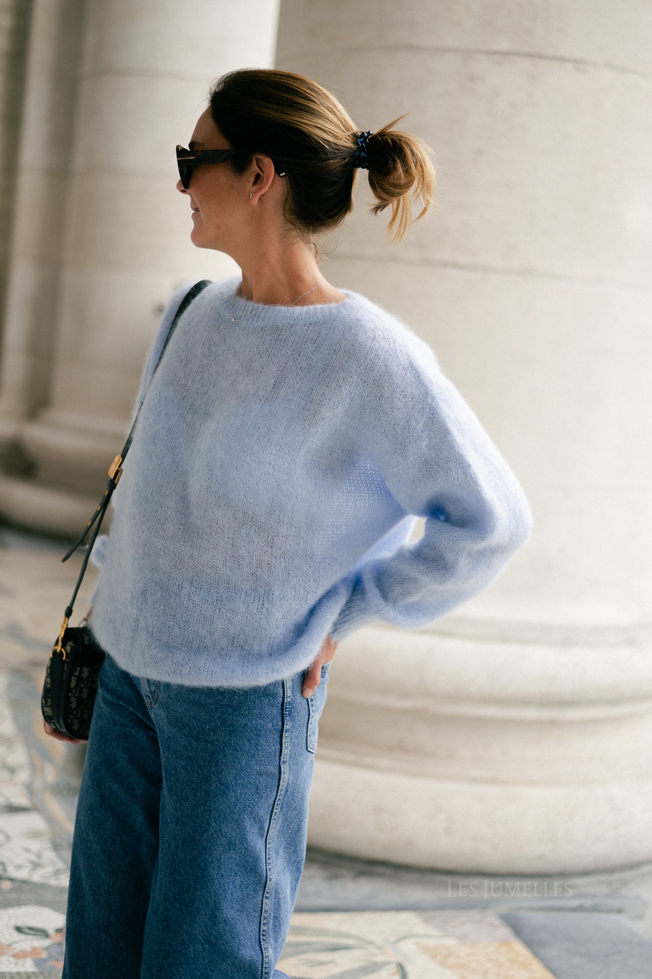 Jenna LS knitted jumper light blue