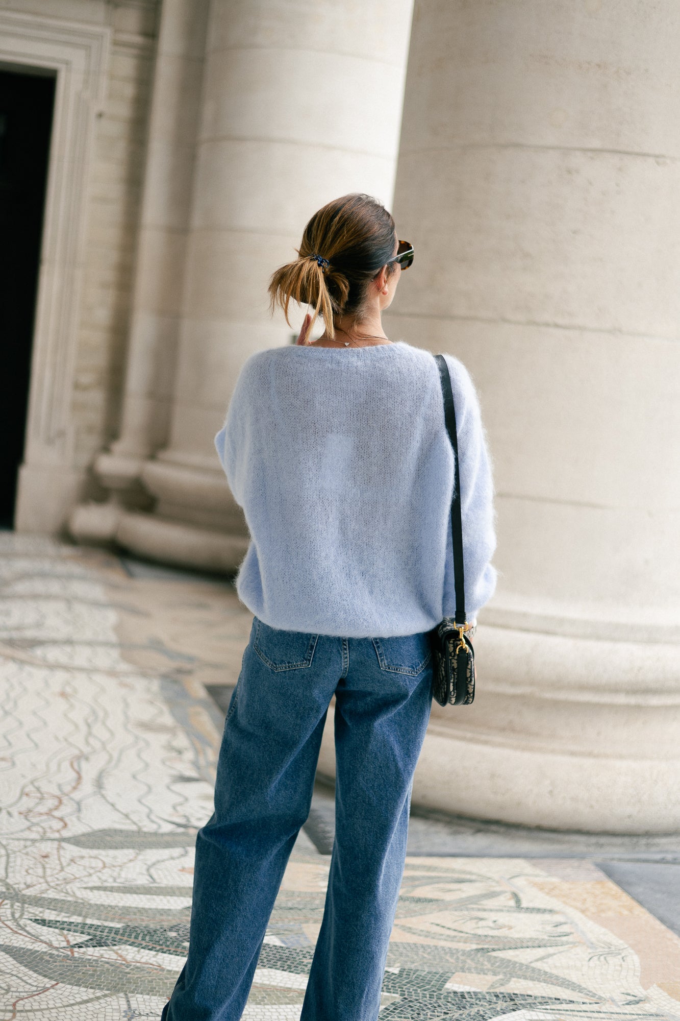 Jenna LS knitted jumper light blue