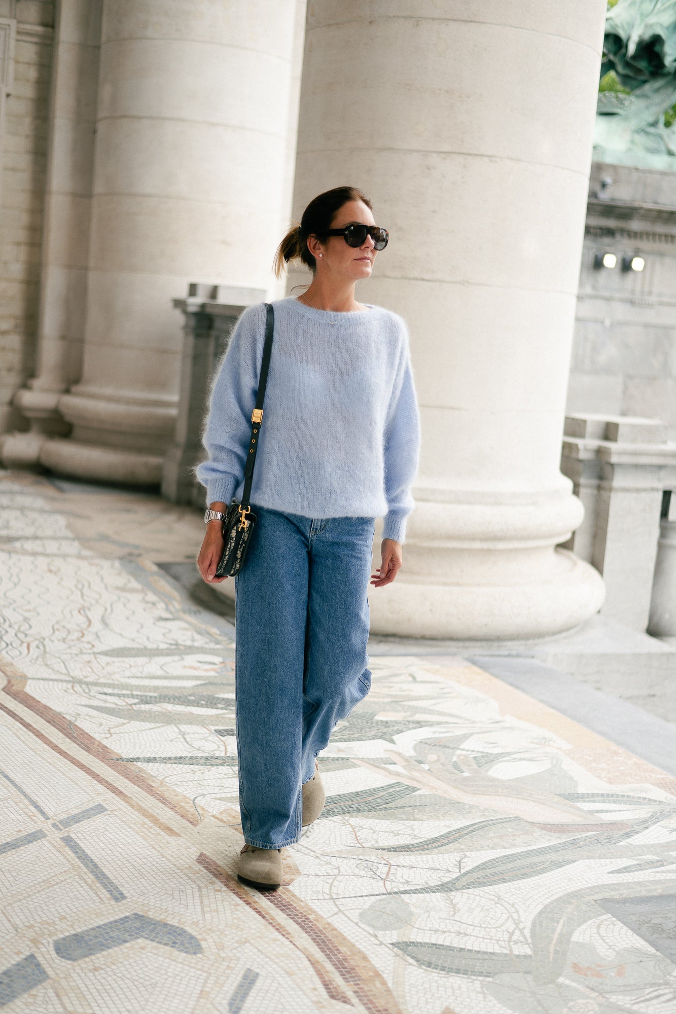 Jenna LS knitted jumper light blue
