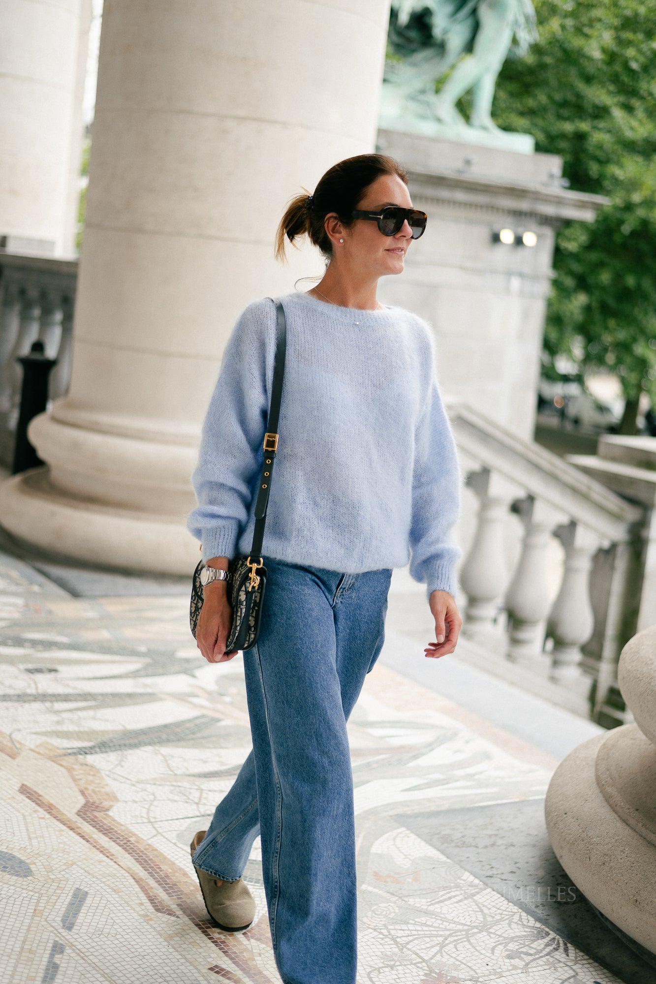 Jenna LS knitted jumper light blue