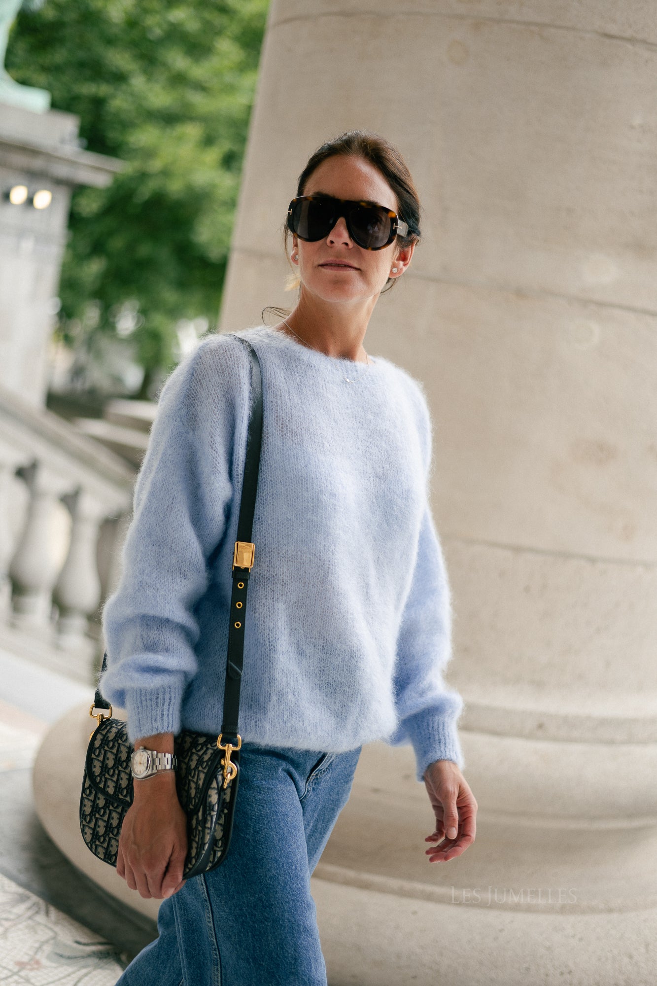 Jenna LS knitted jumper light blue