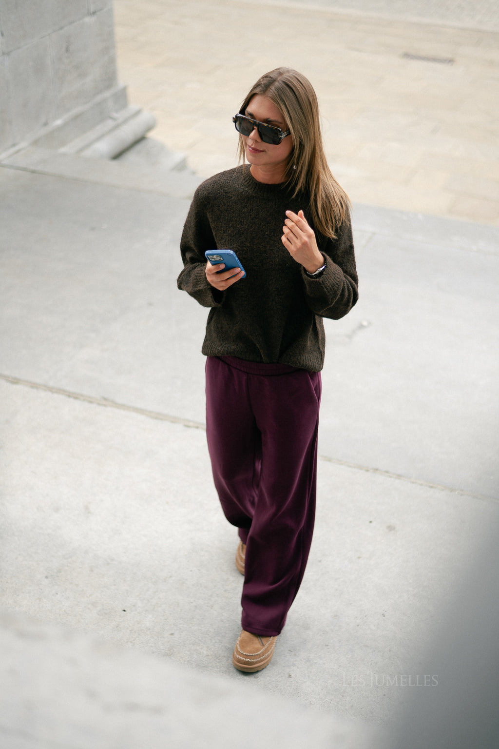 OBJSaggia LS pullover seal brown/melange