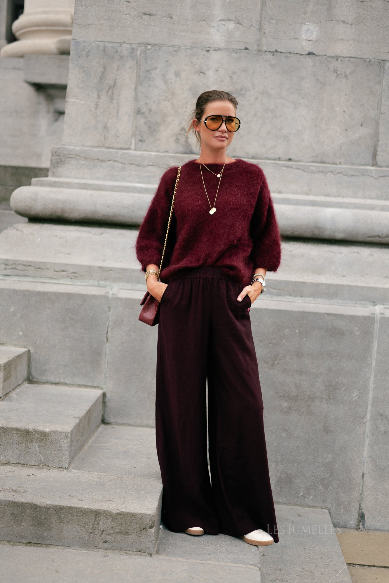 Elsie knitted jumper burgundy