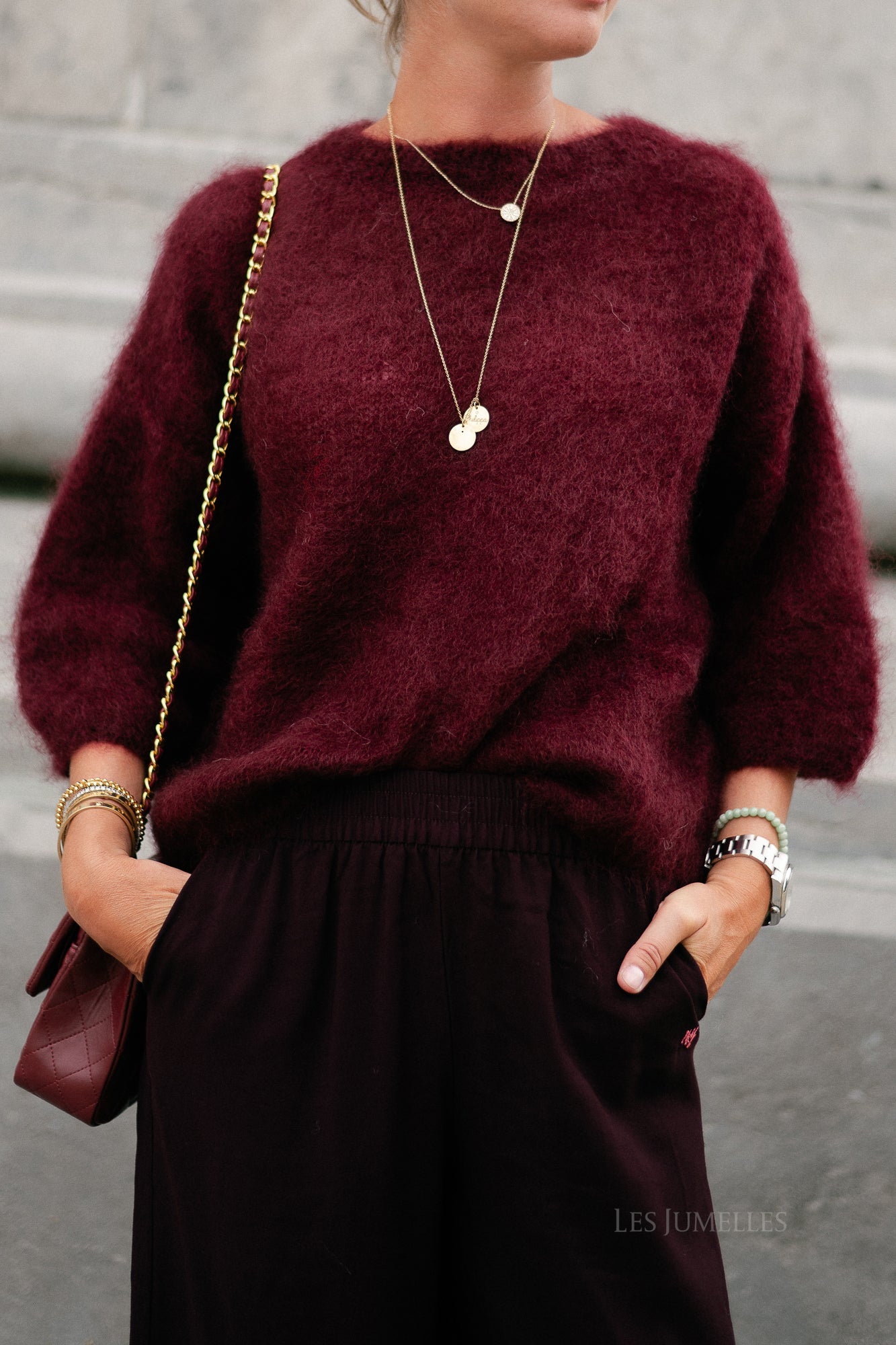 Elsie knitted jumper burgundy