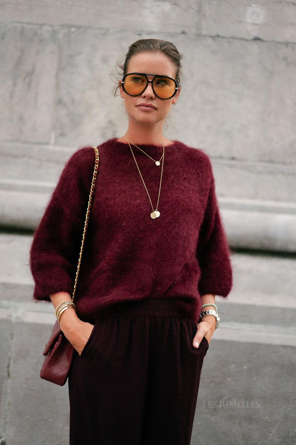Elsie knitted jumper burgundy