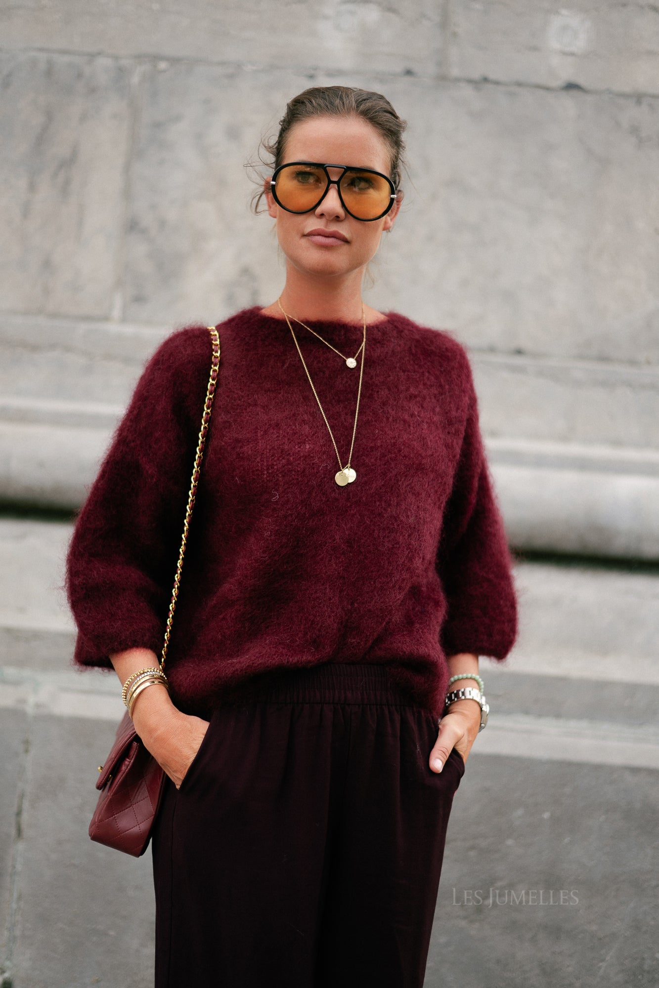Elsie knitted jumper burgundy