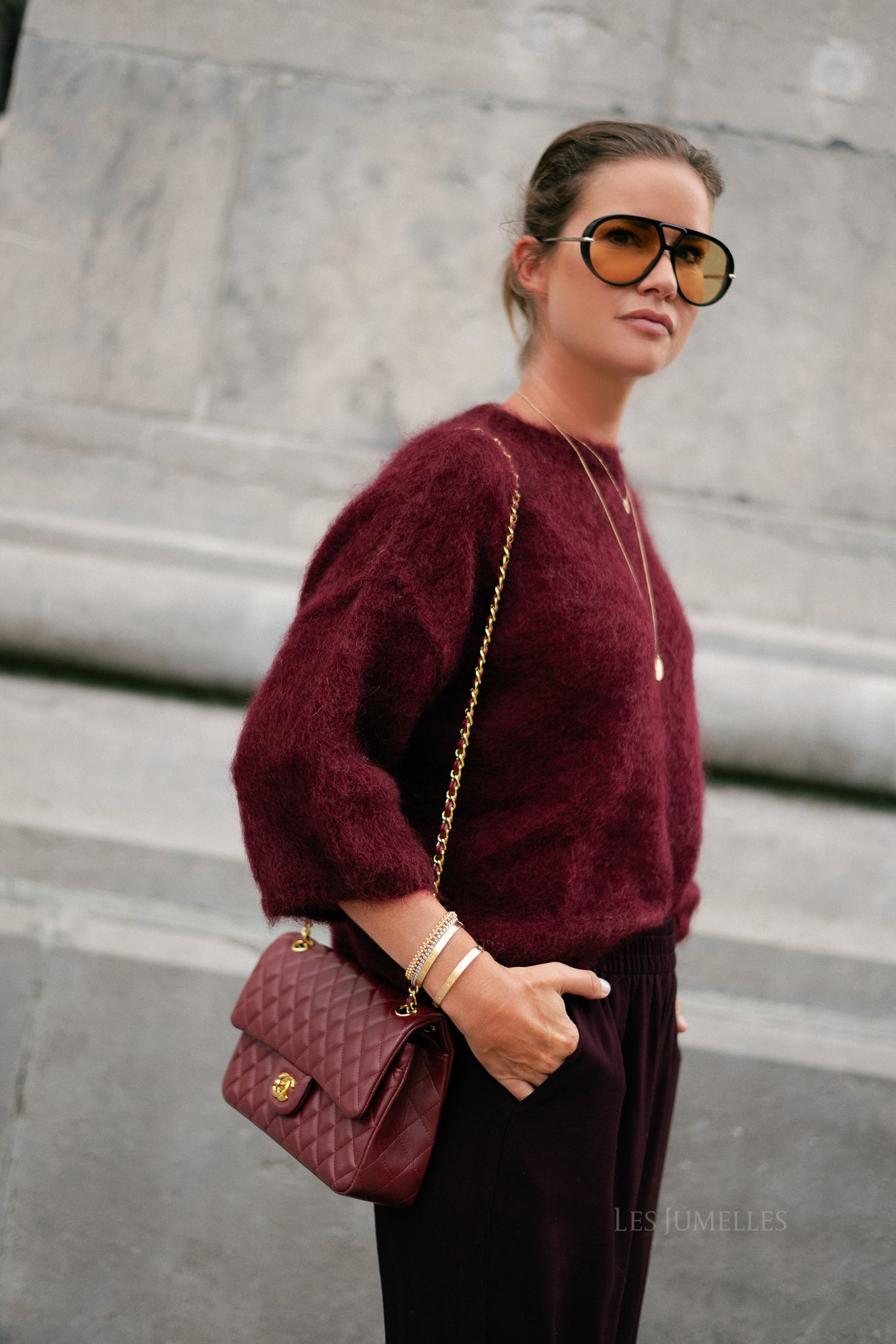 Elsie knitted jumper burgundy