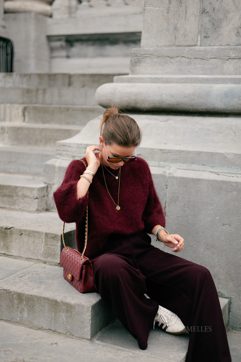 Elsie knitted jumper burgundy
