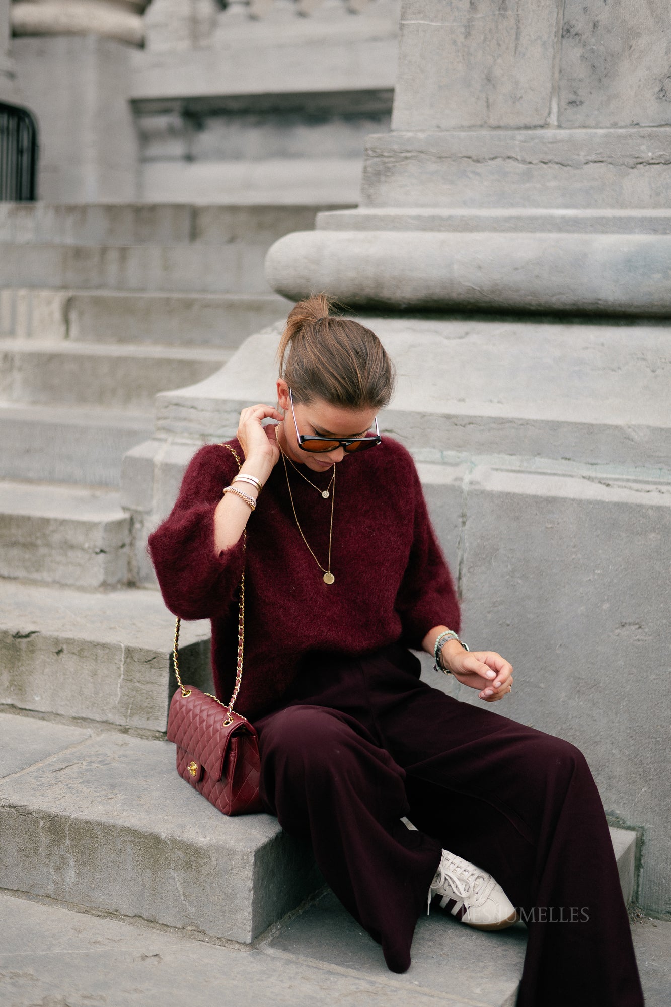 Elsie knitted jumper burgundy