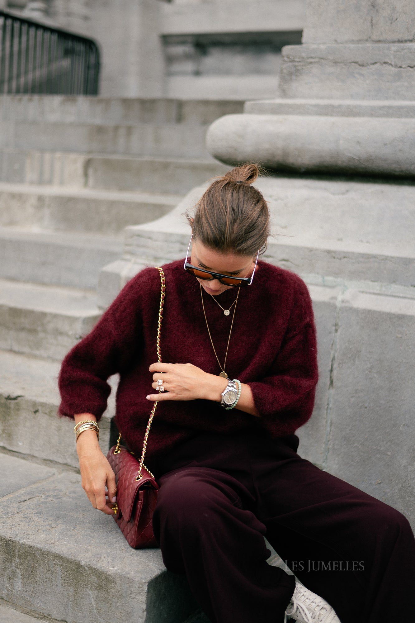 Elsie knitted jumper burgundy