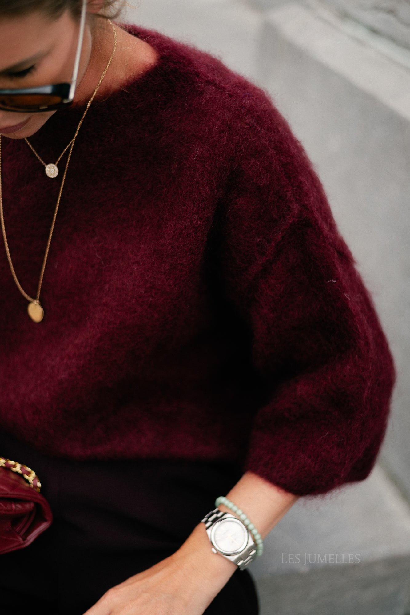 Elsie knitted jumper burgundy