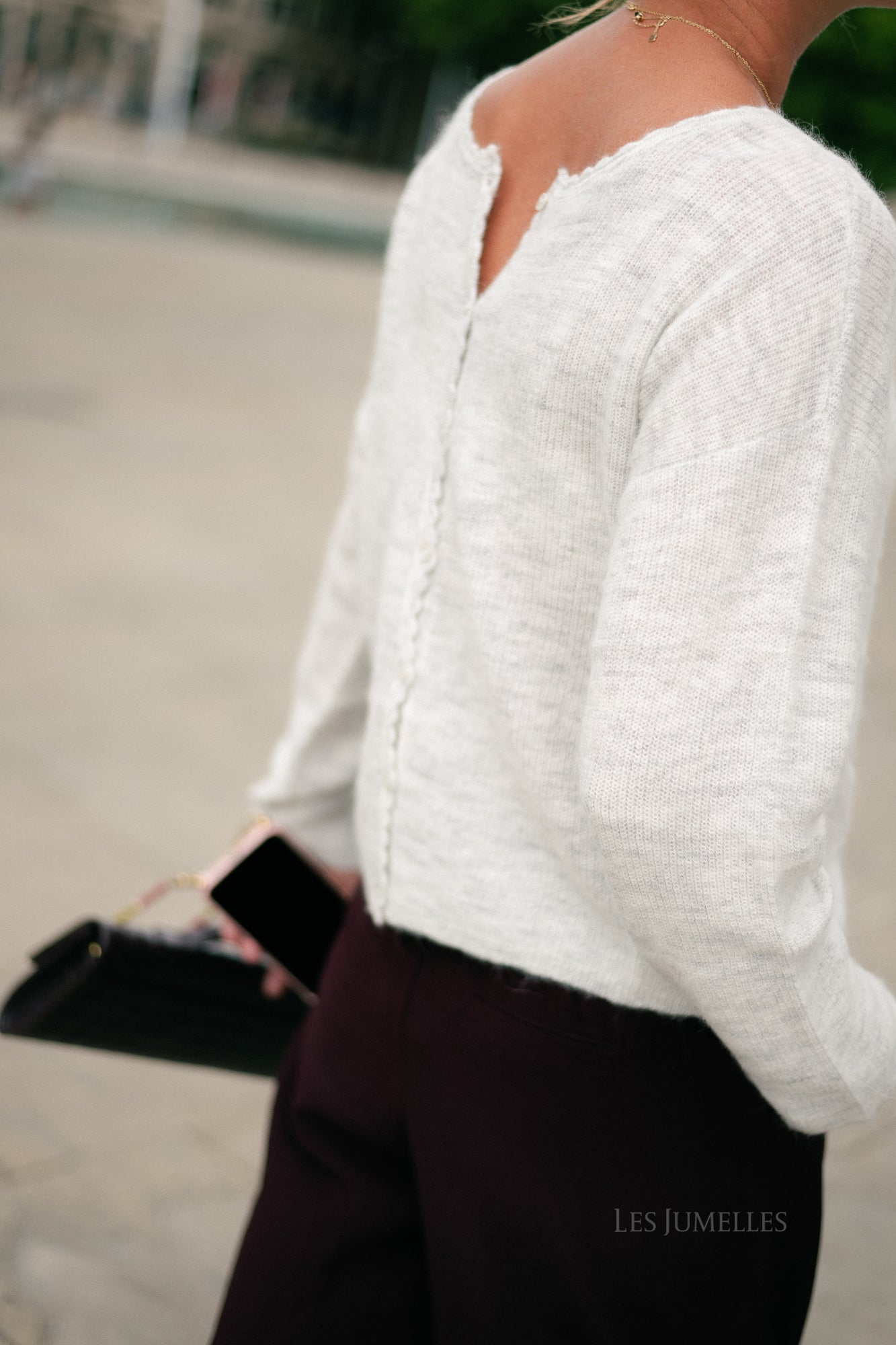 Juline cardigan light grey melange