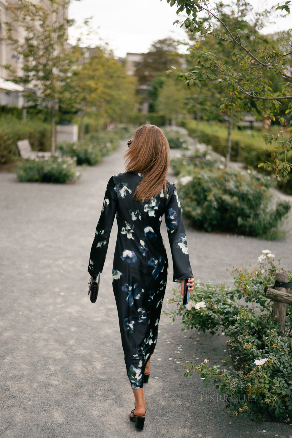 YASPella LS long dress black/ponderosa