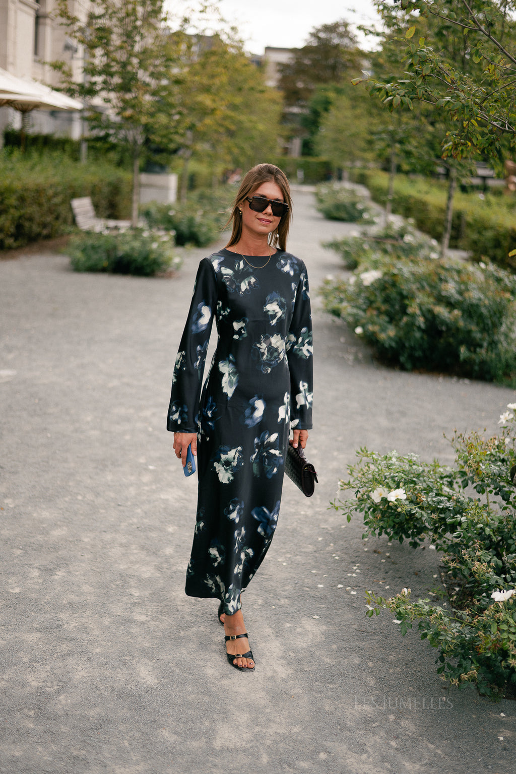 YASPella LS long dress black/ponderosa