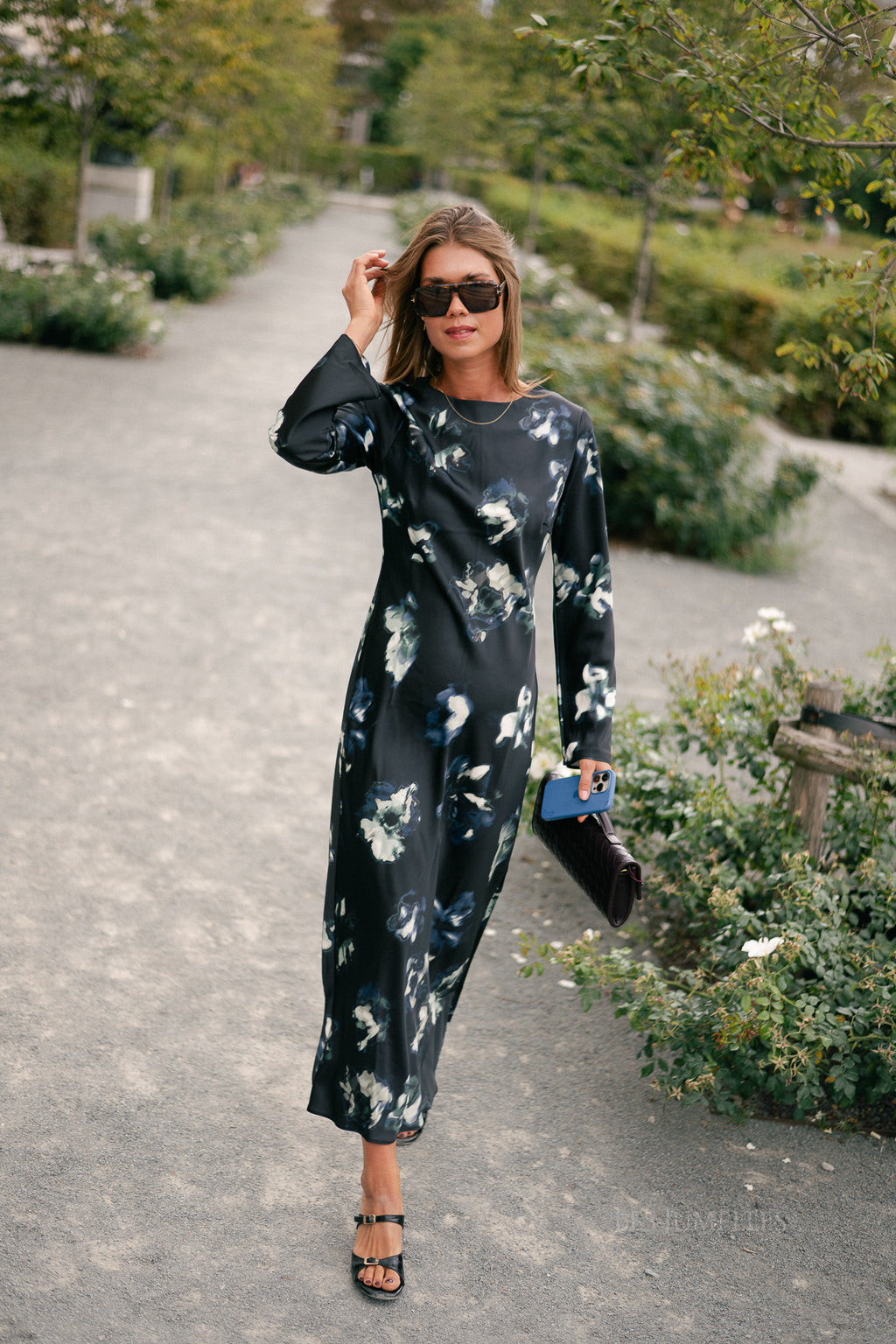 YASPella LS long dress black/ponderosa