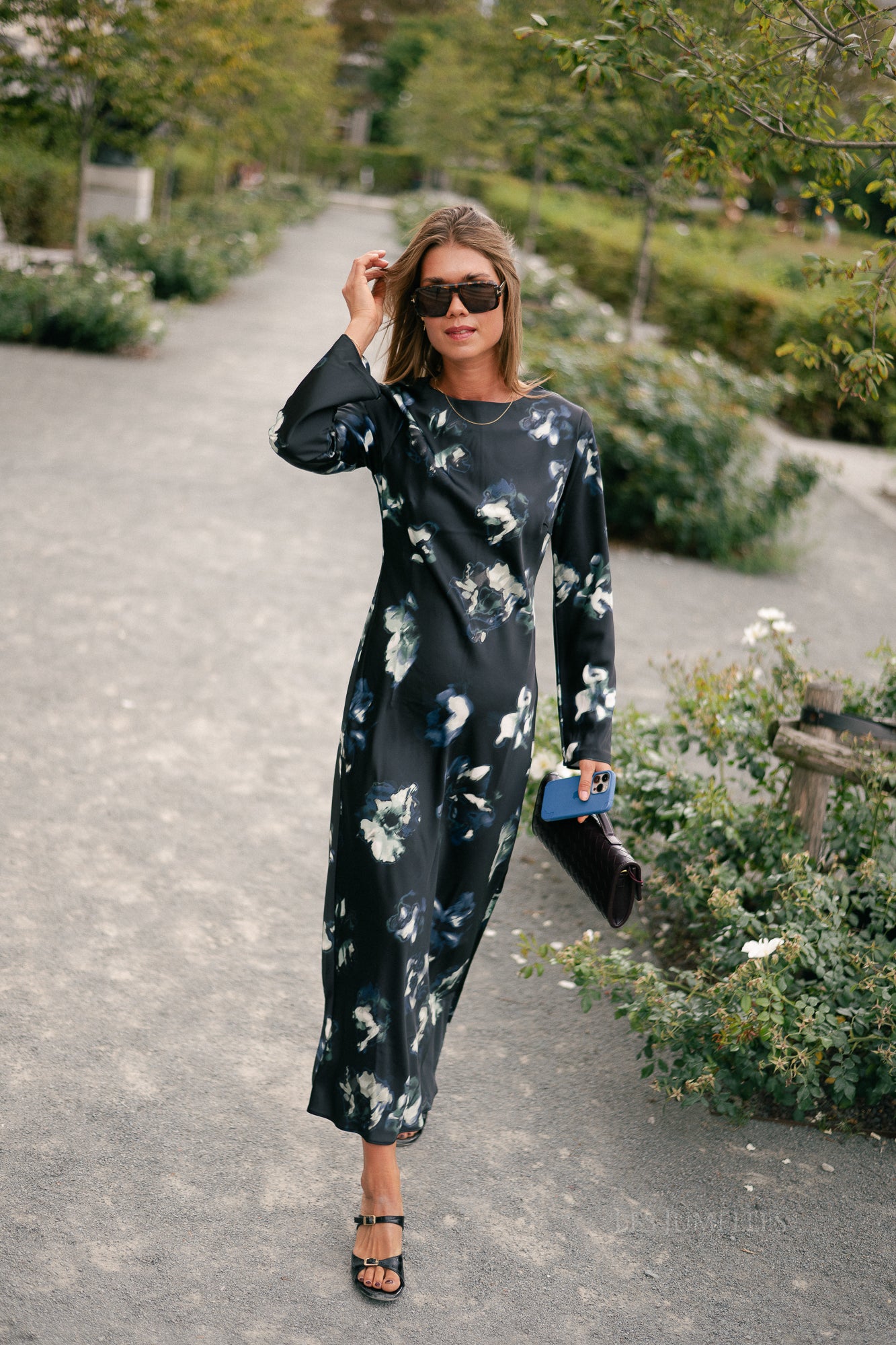 YASPella LS long dress black/ponderosa