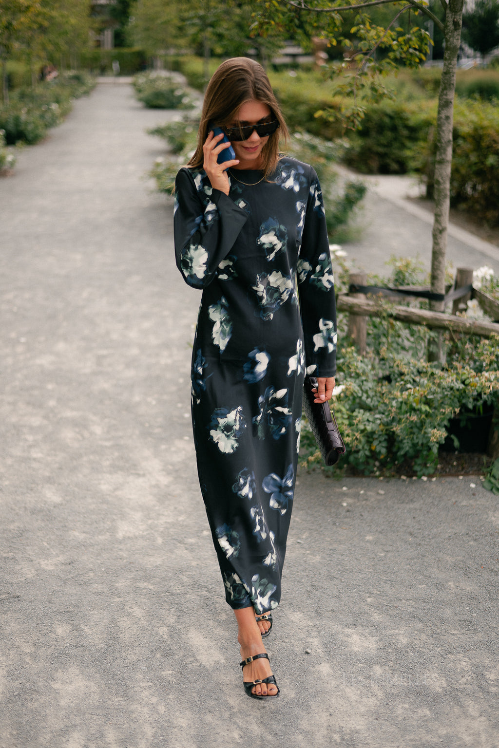 YASPella LS long dress black/ponderosa