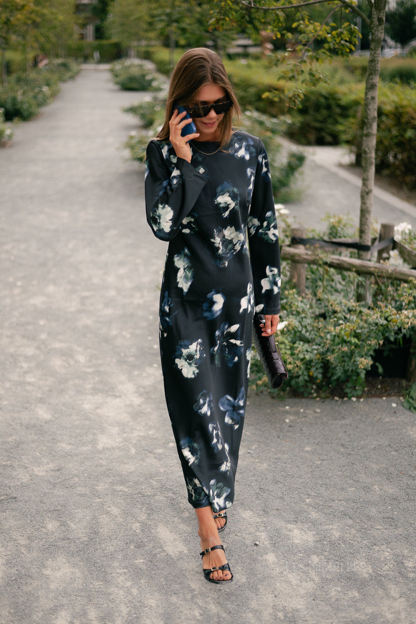 YASPella LS long dress black/ponderosa