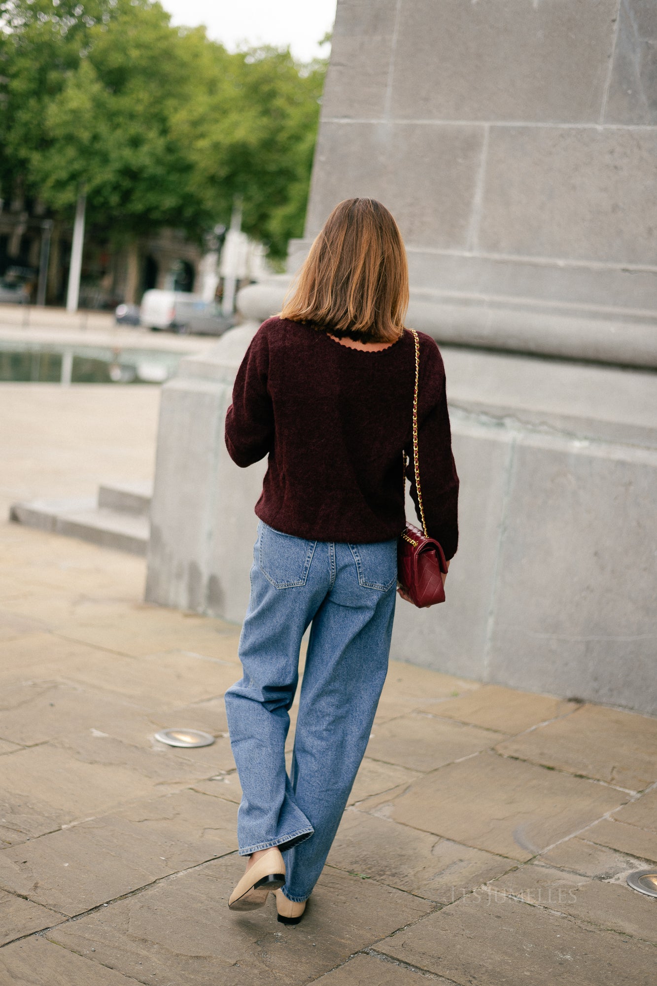 Eunice V-neck jumper burgundy