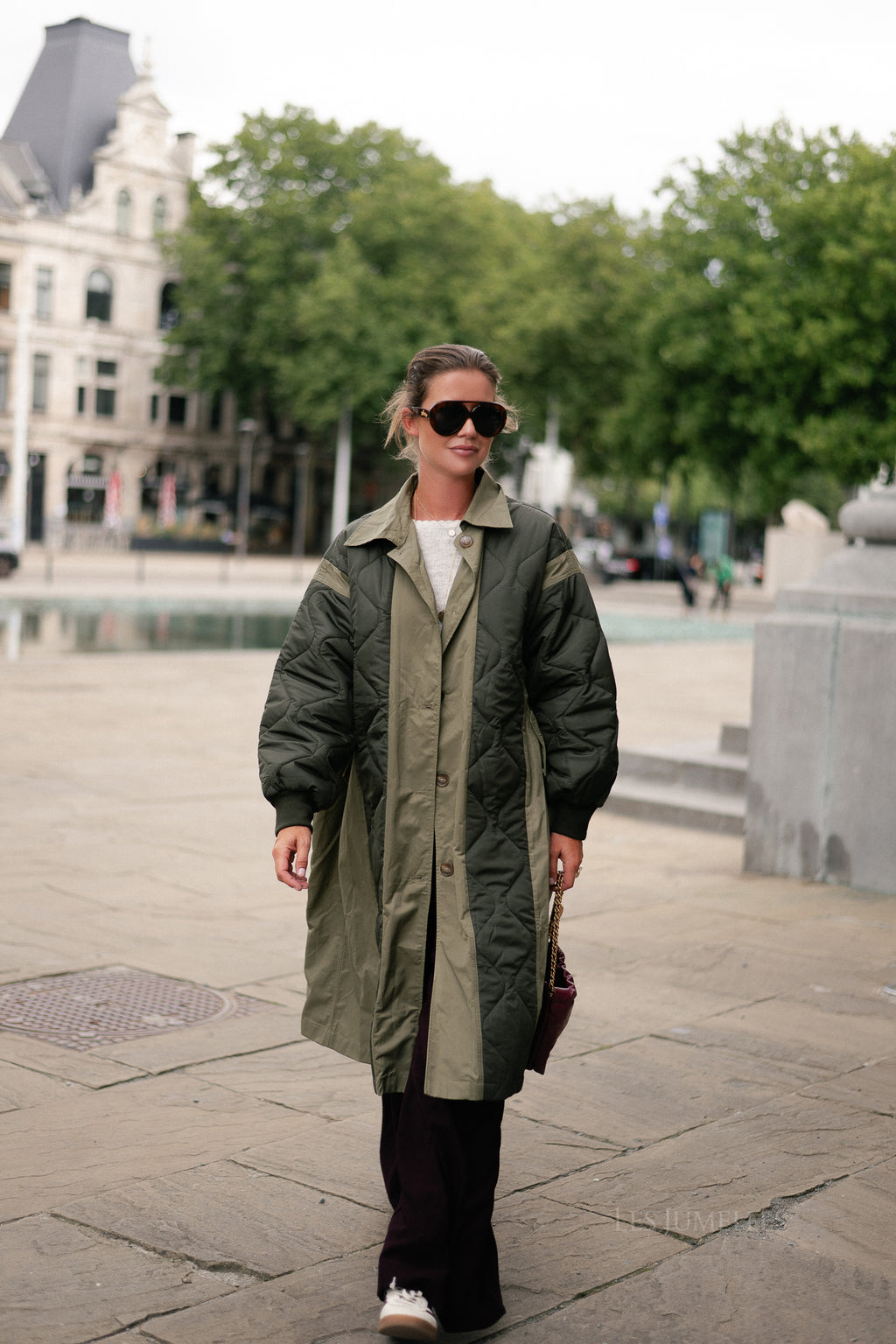 Axelle quilted coat khaki