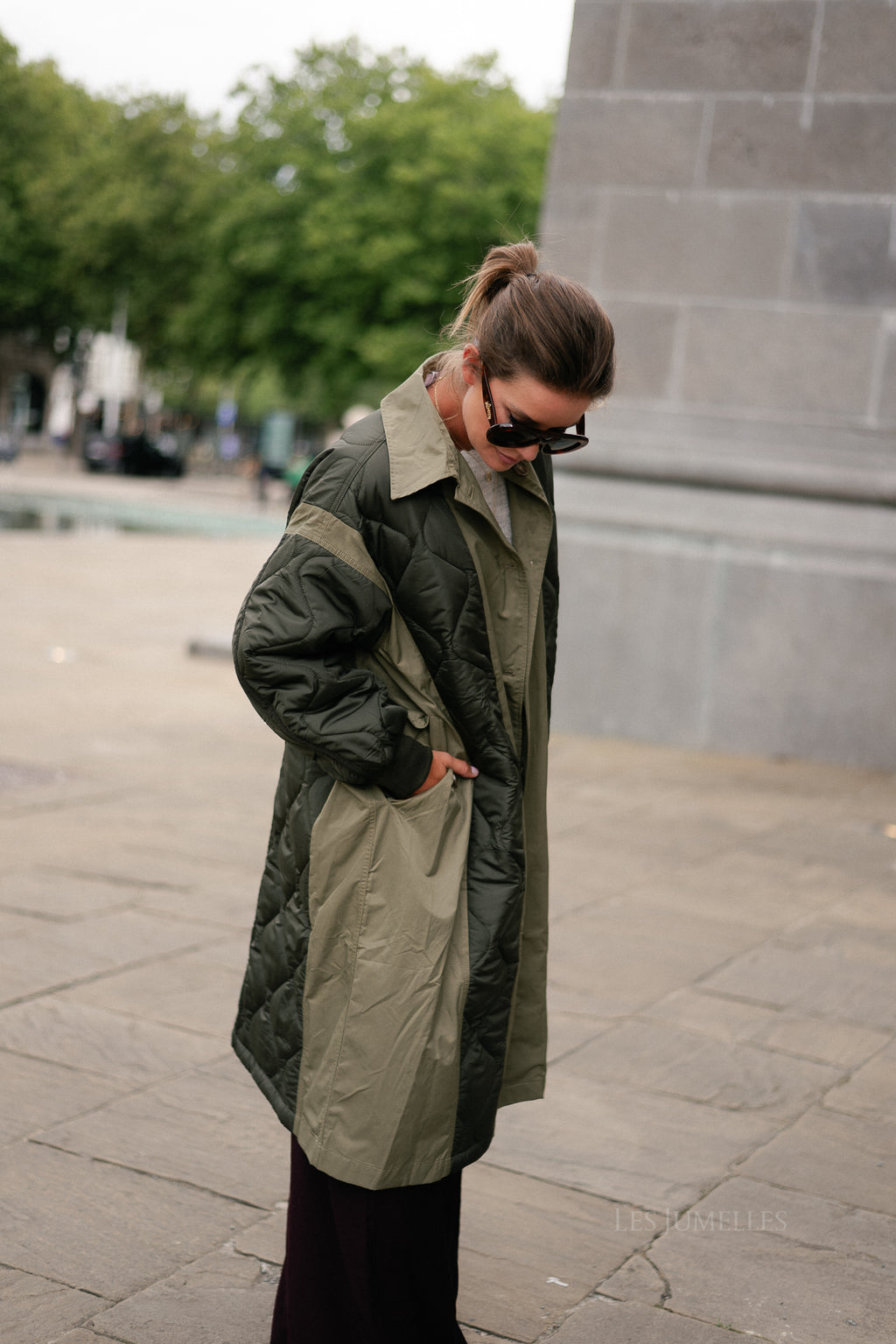 Axelle quilted coat khaki