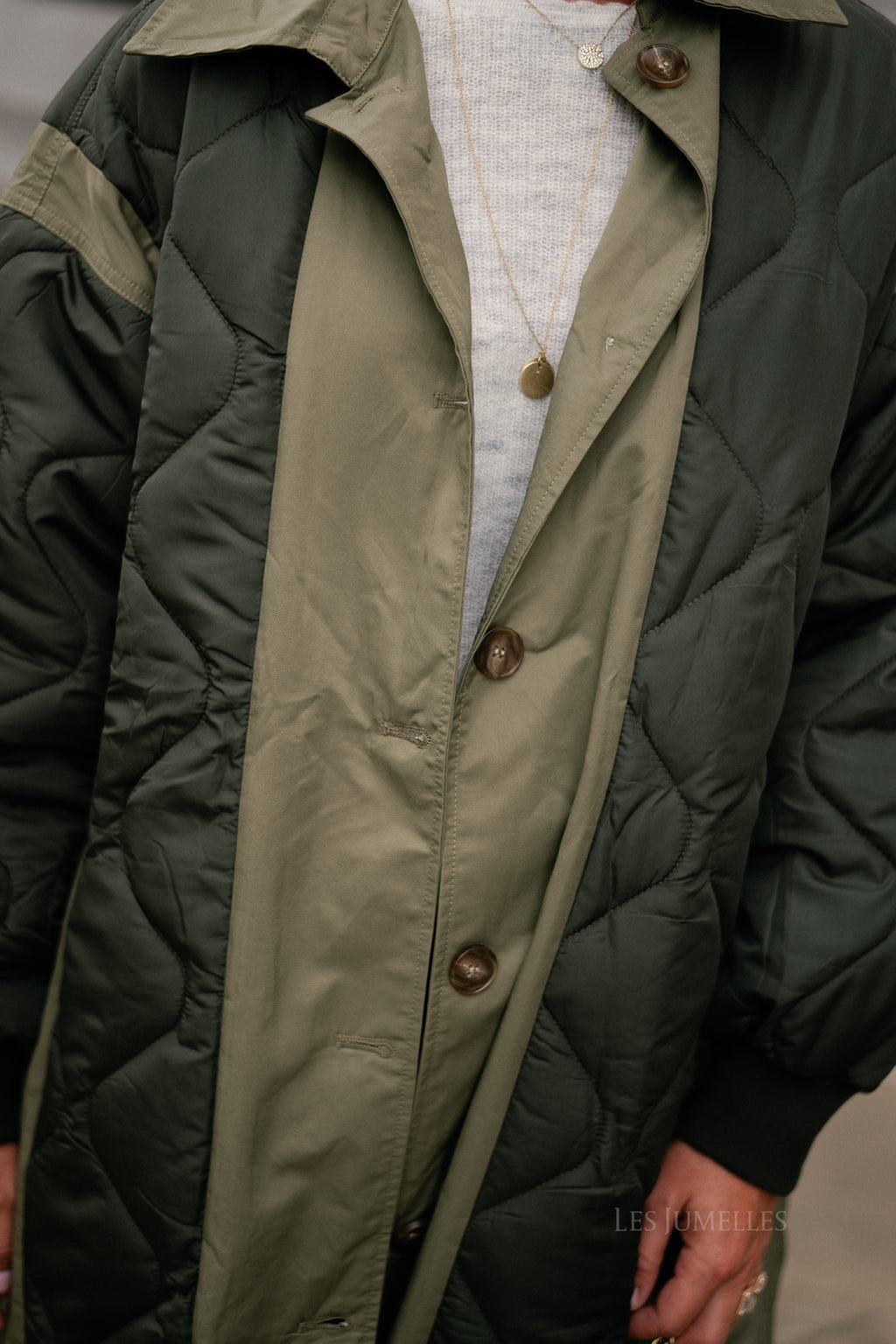 Axelle quilted coat khaki