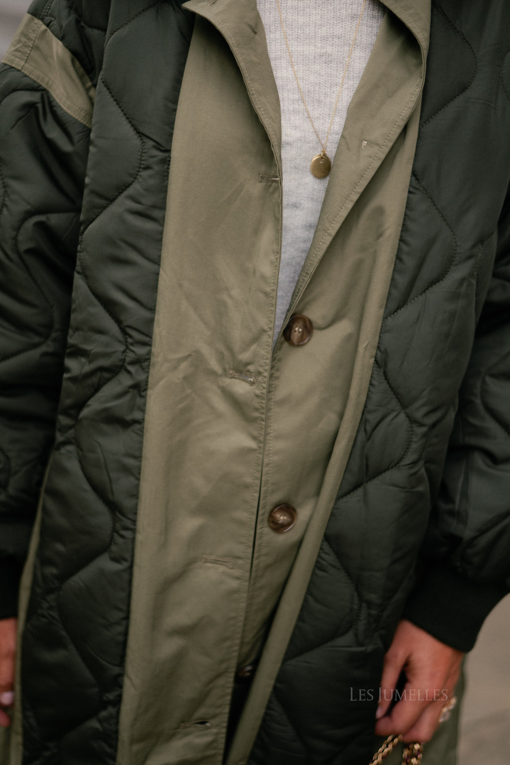 Axelle quilted coat khaki