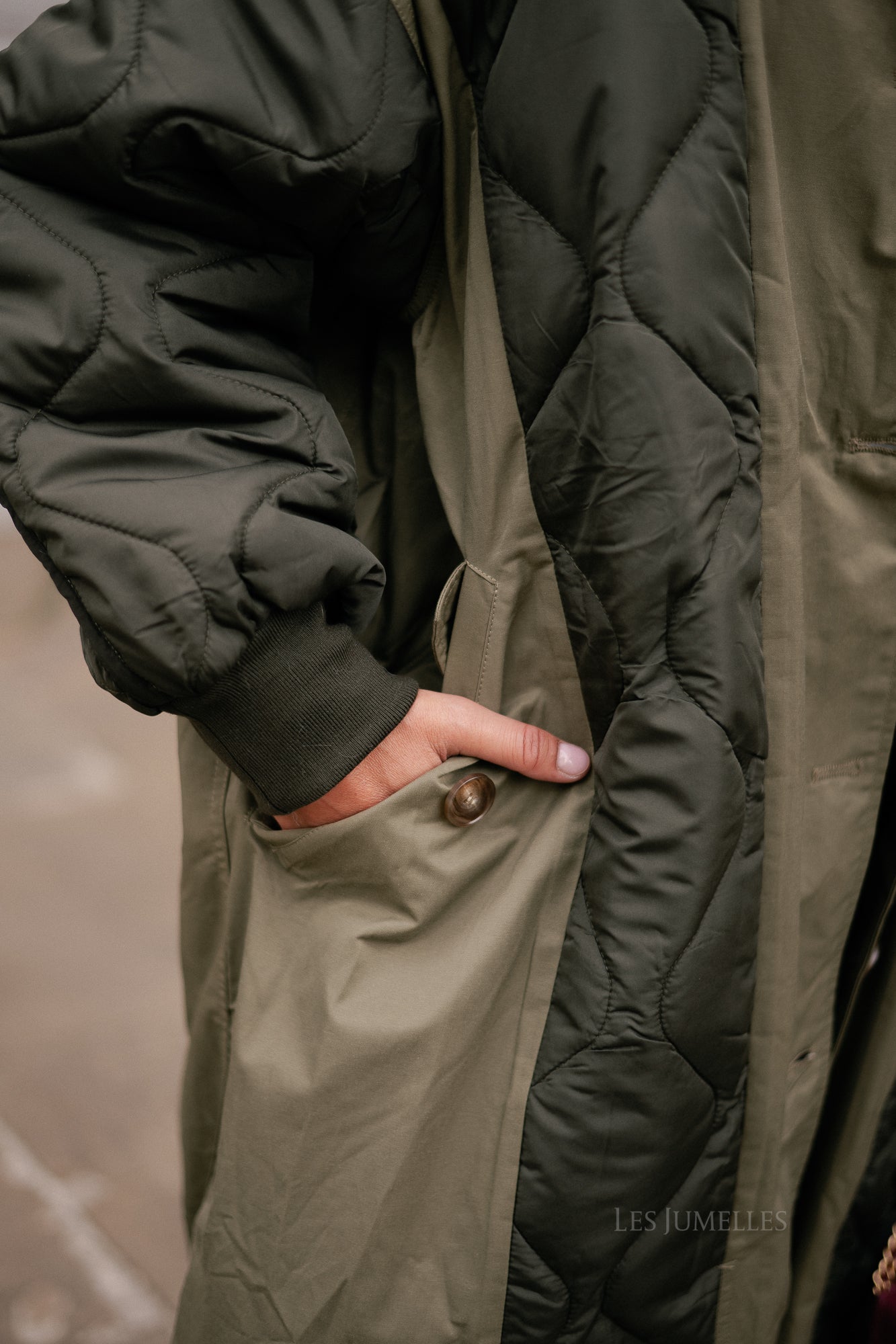 Axelle Steppmantel khaki