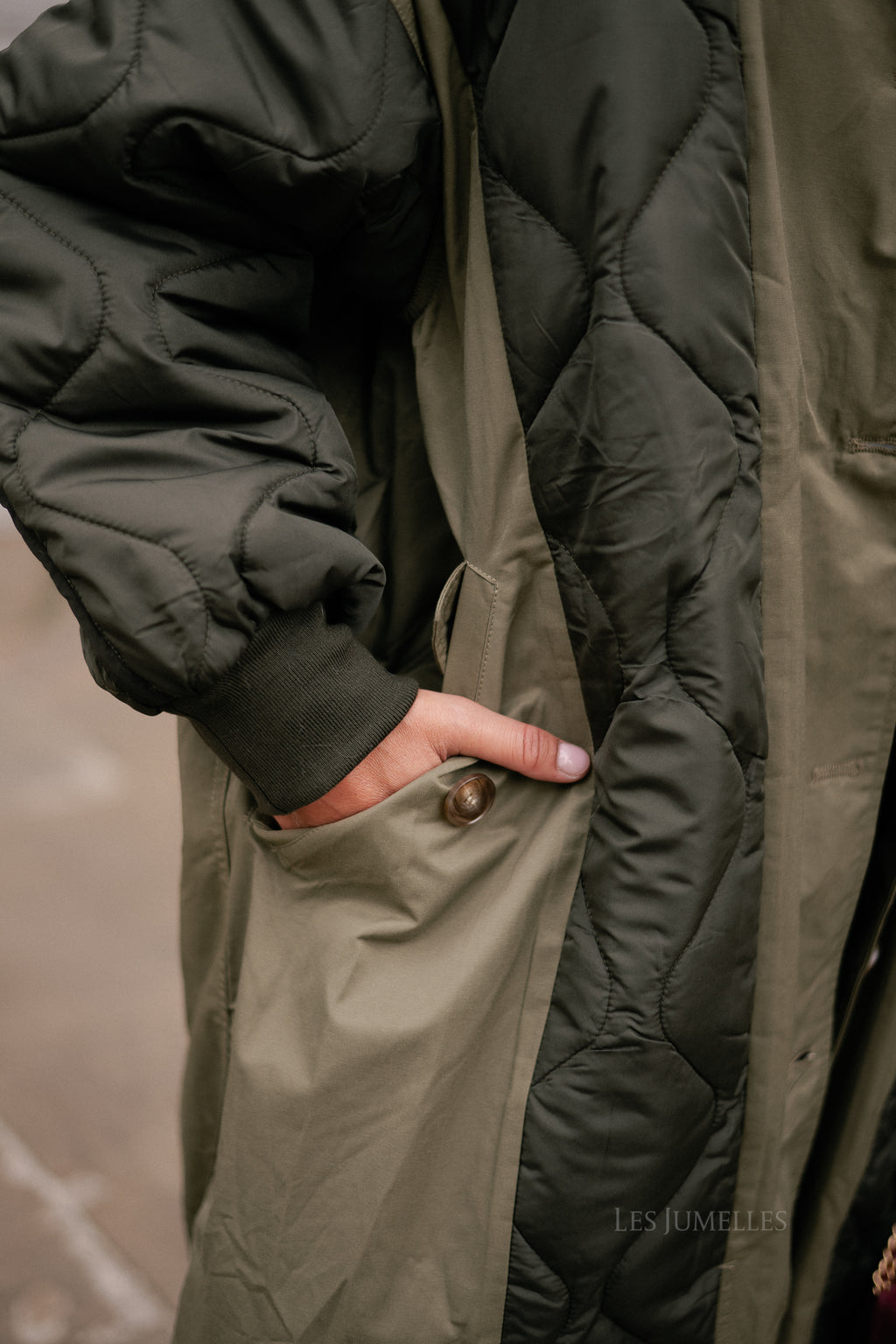Axelle quilted coat khaki