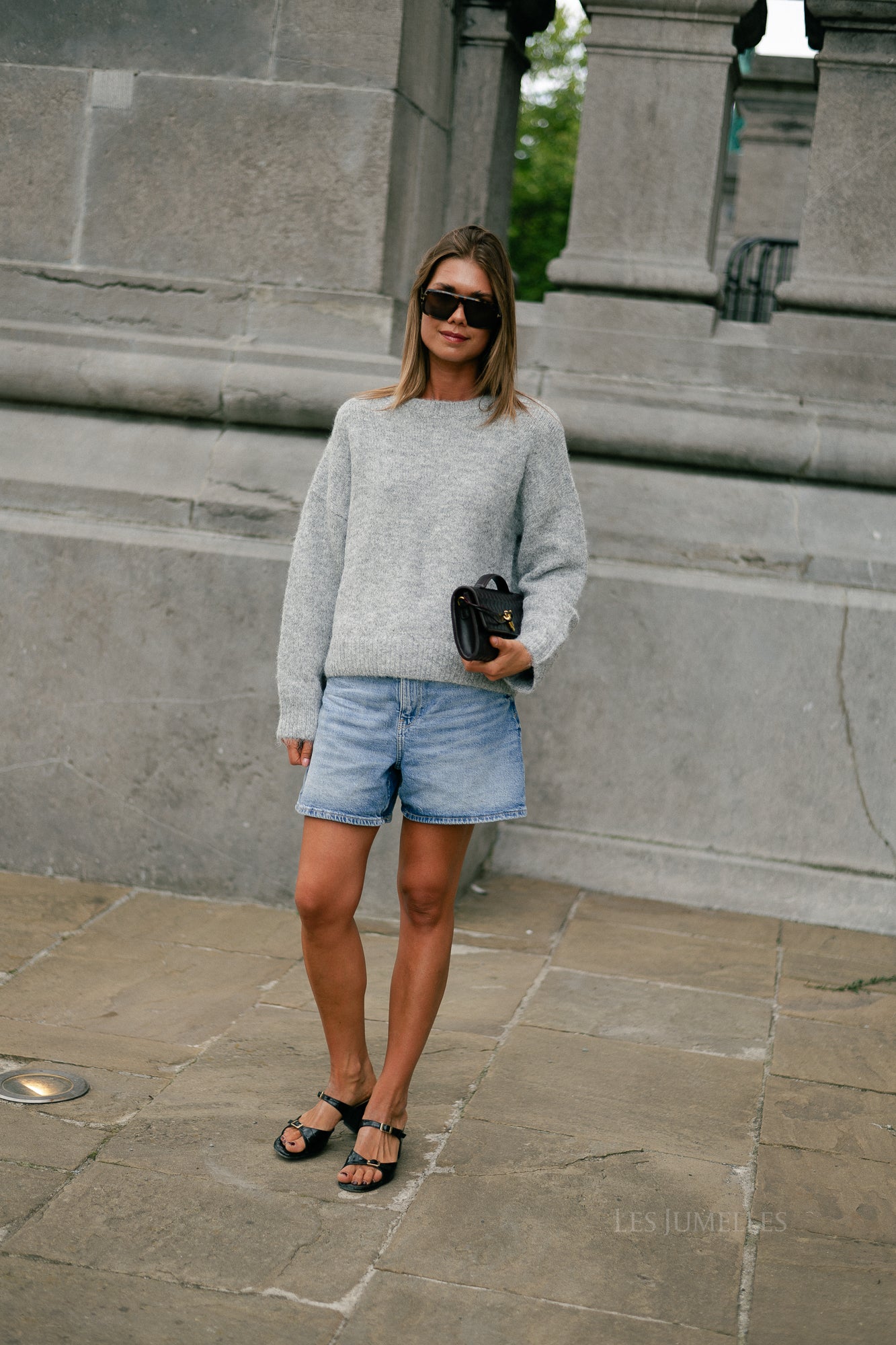 OBJSaggia LS pullover medium grey melange