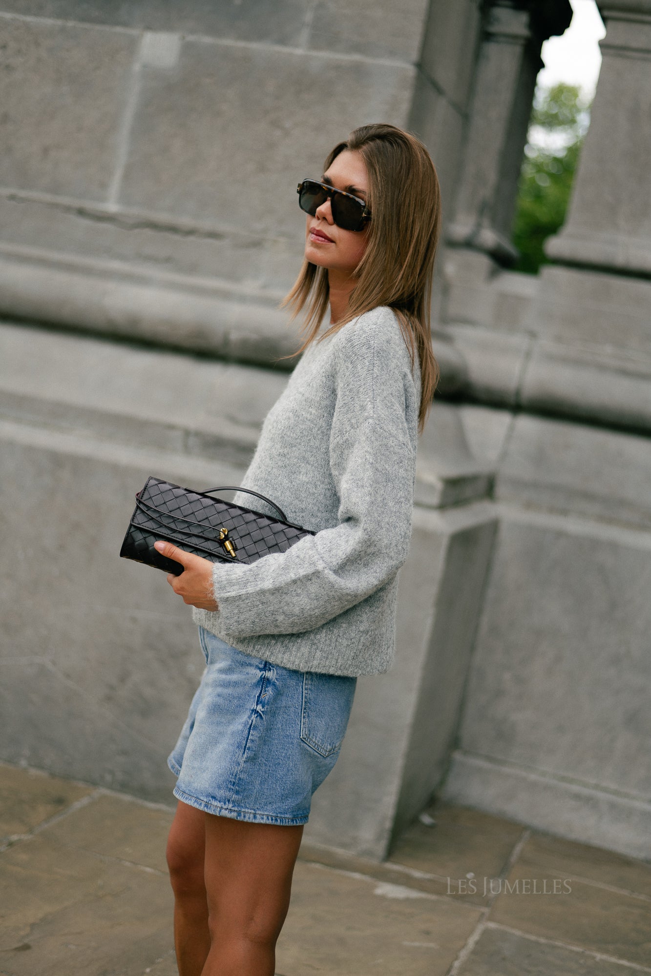 OBJSaggia LS pullover medium grey melange