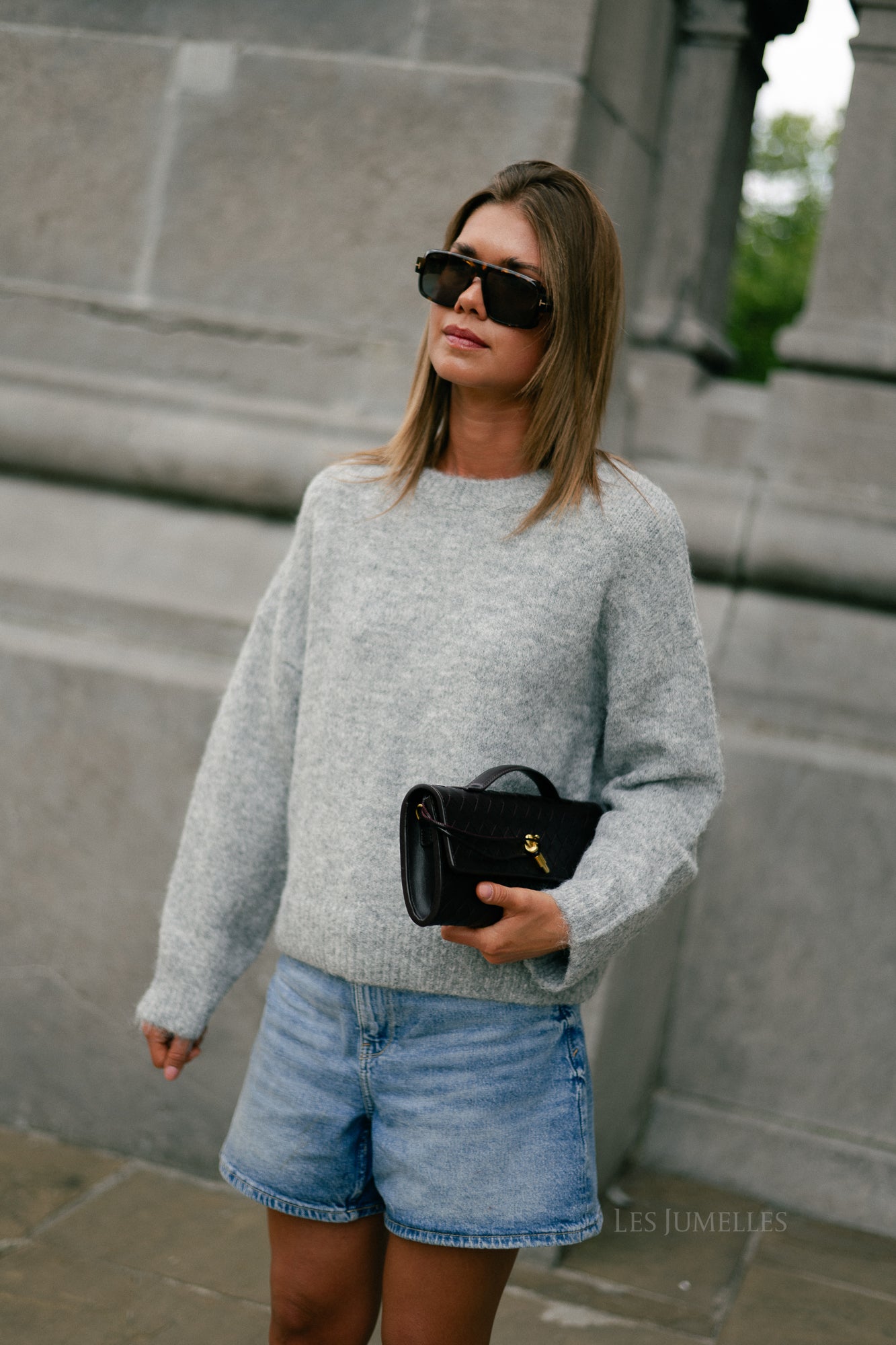 OBJSaggia LS pullover medium grey melange