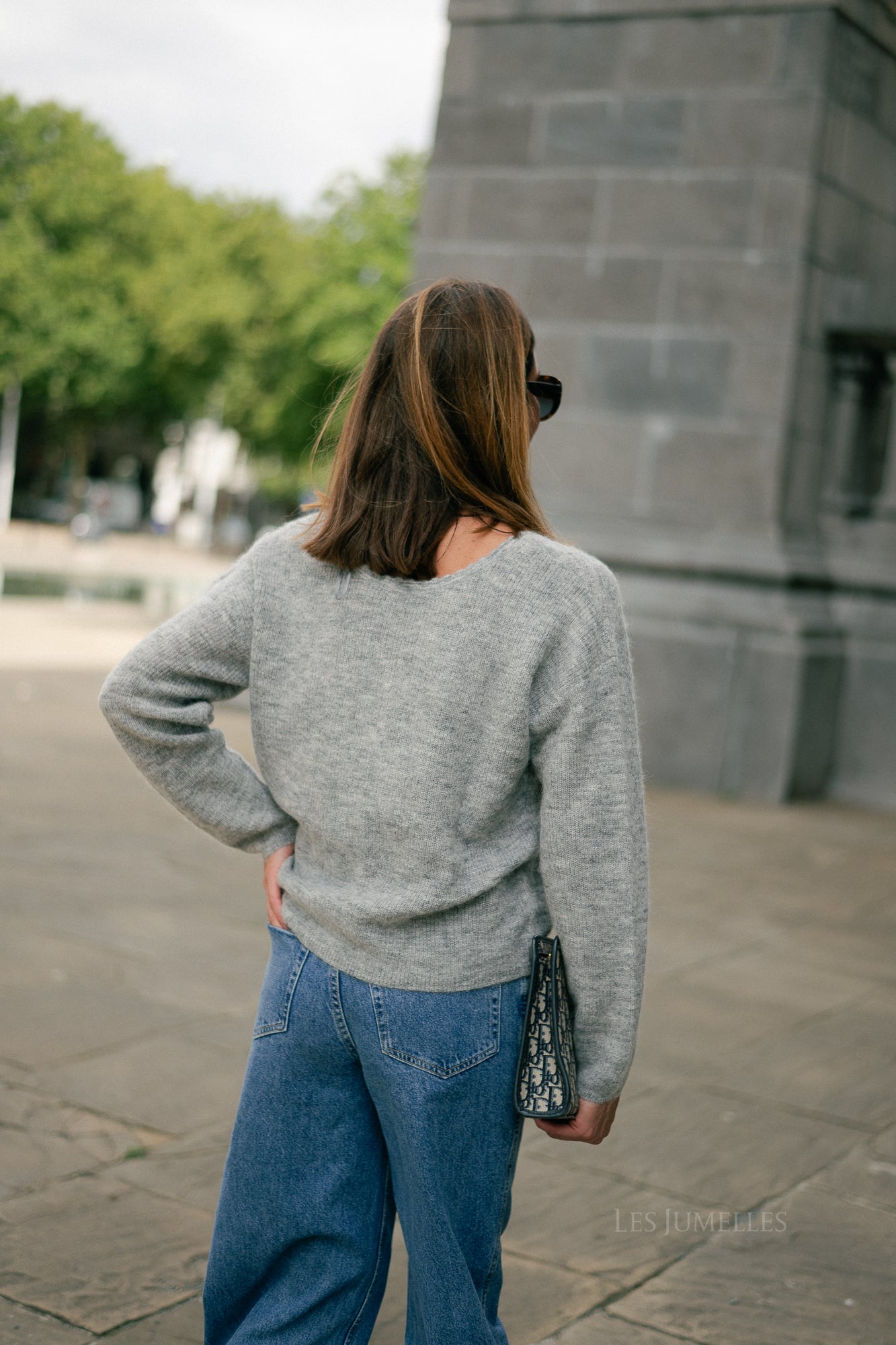 Eunice V-neck jumper anthracite grey