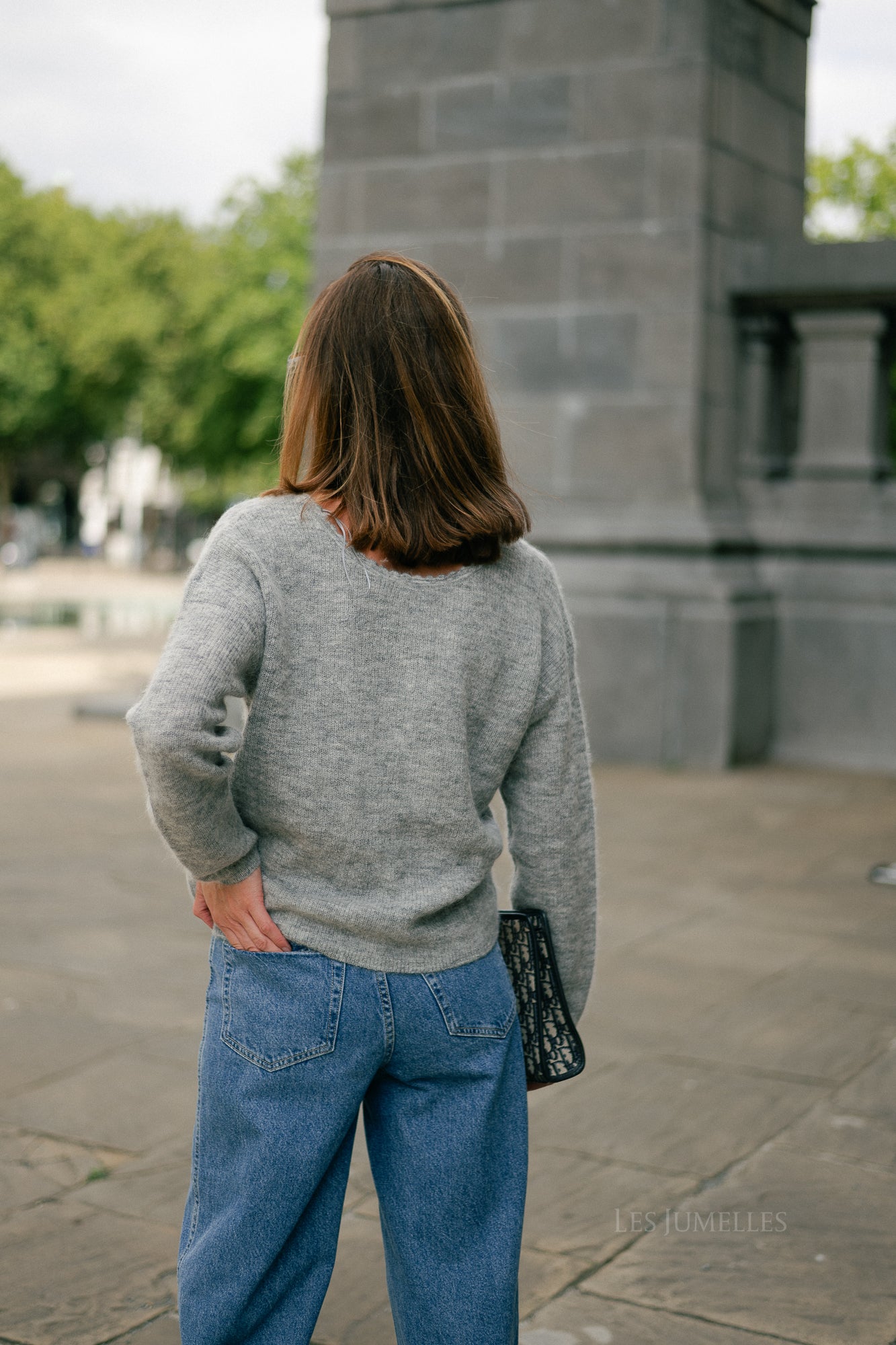 Eunice V-neck jumper anthracite grey