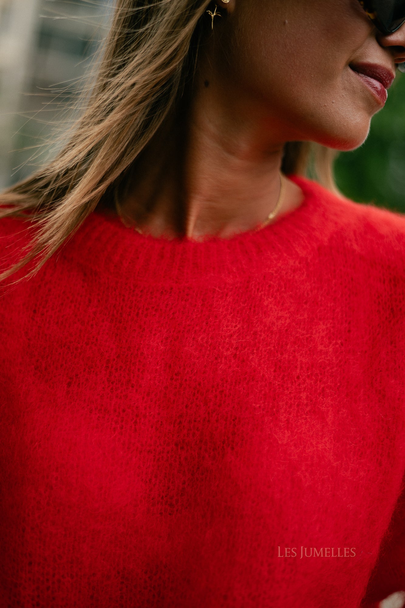 Jenna LS knitted jumper red