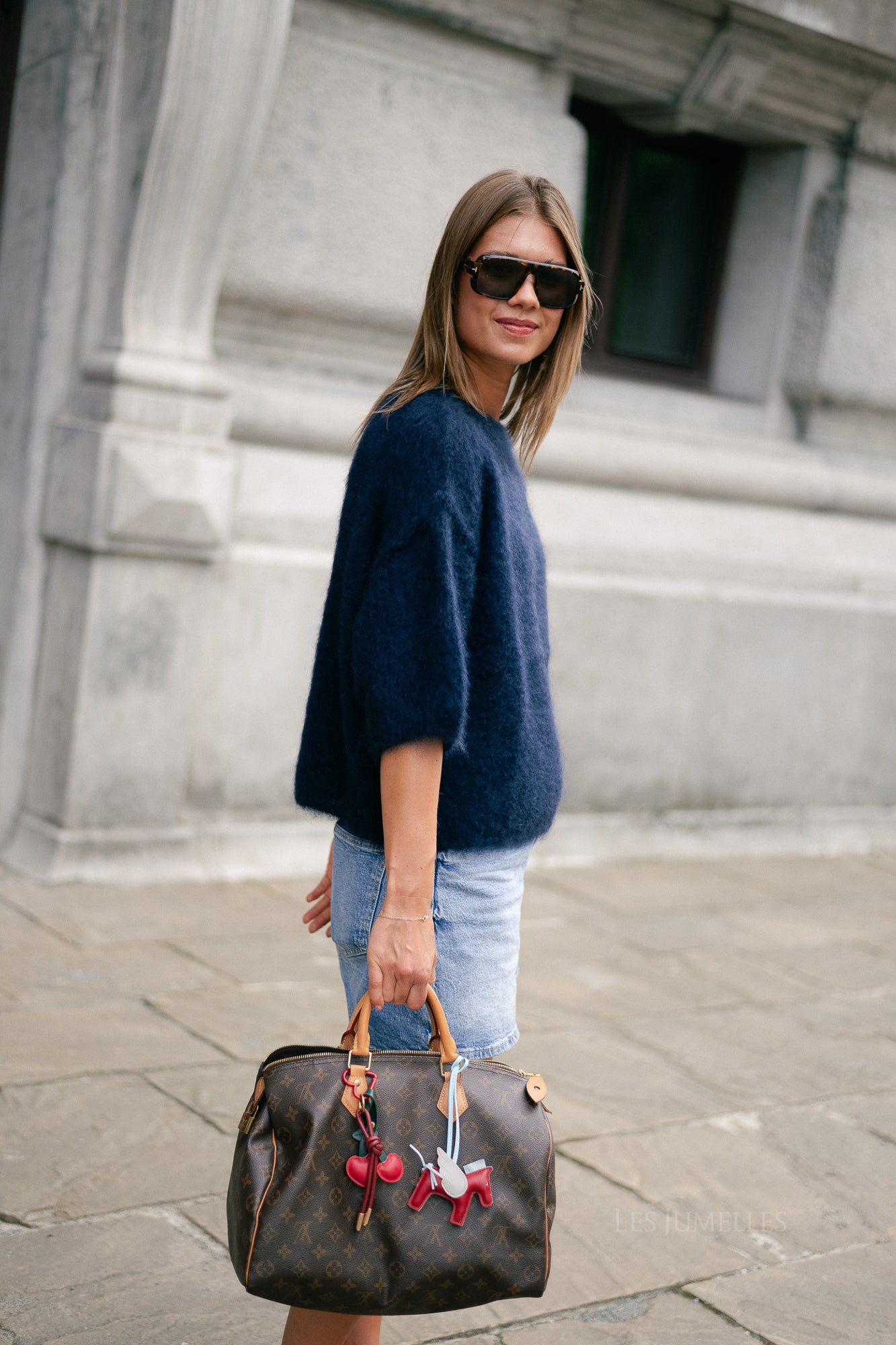 Elsie knitted jumper navy