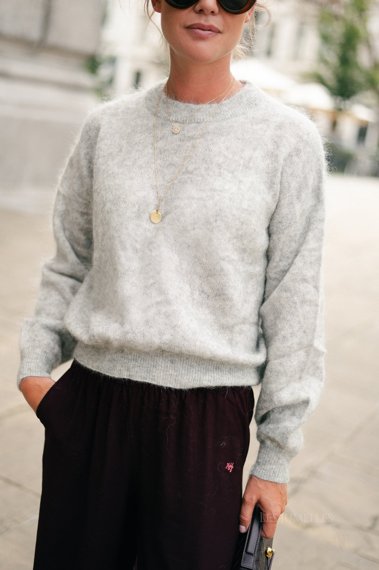 Billie mohair jumper light grey