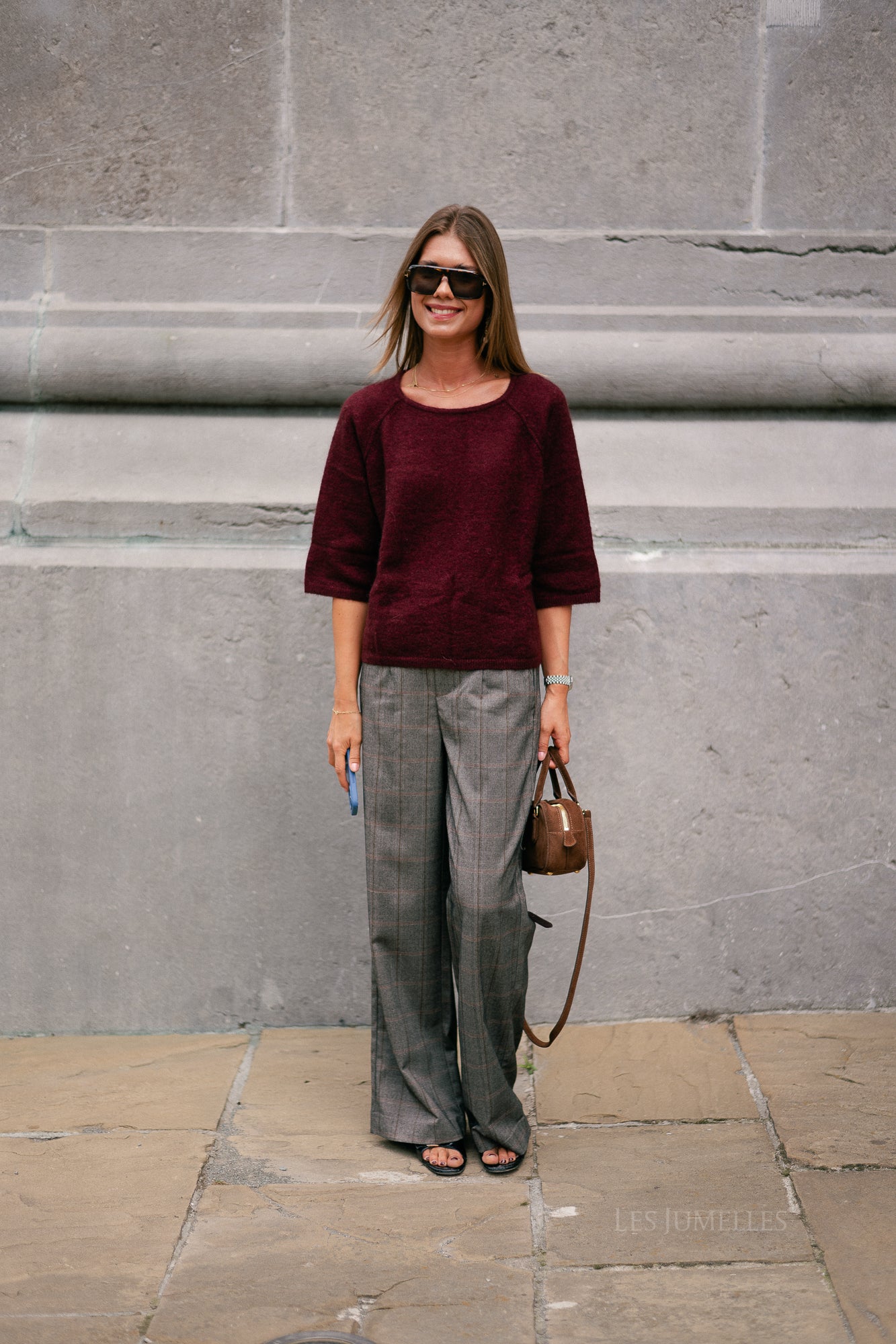 Marine mohair jumper burgundy