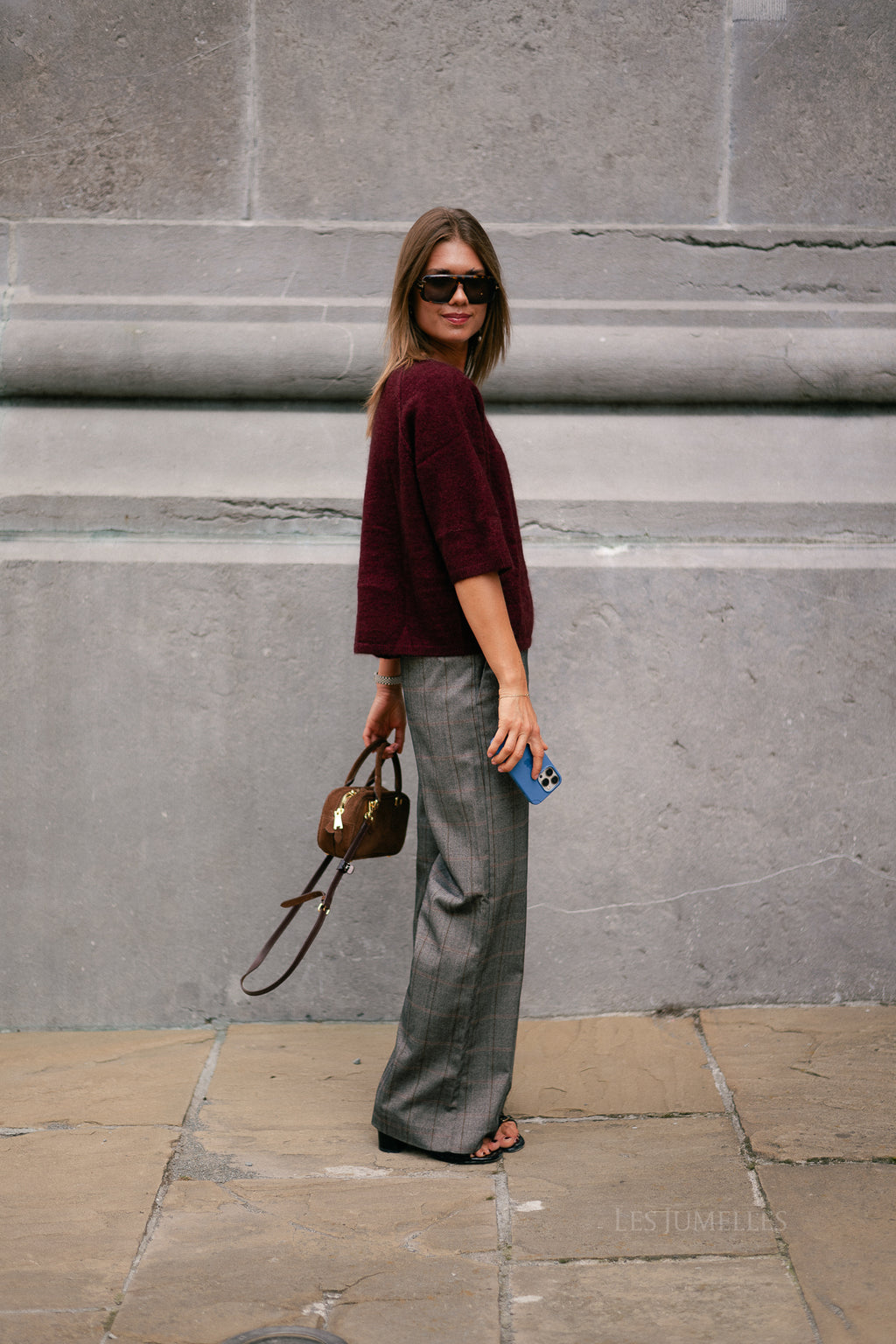 Marine mohair jumper burgundy