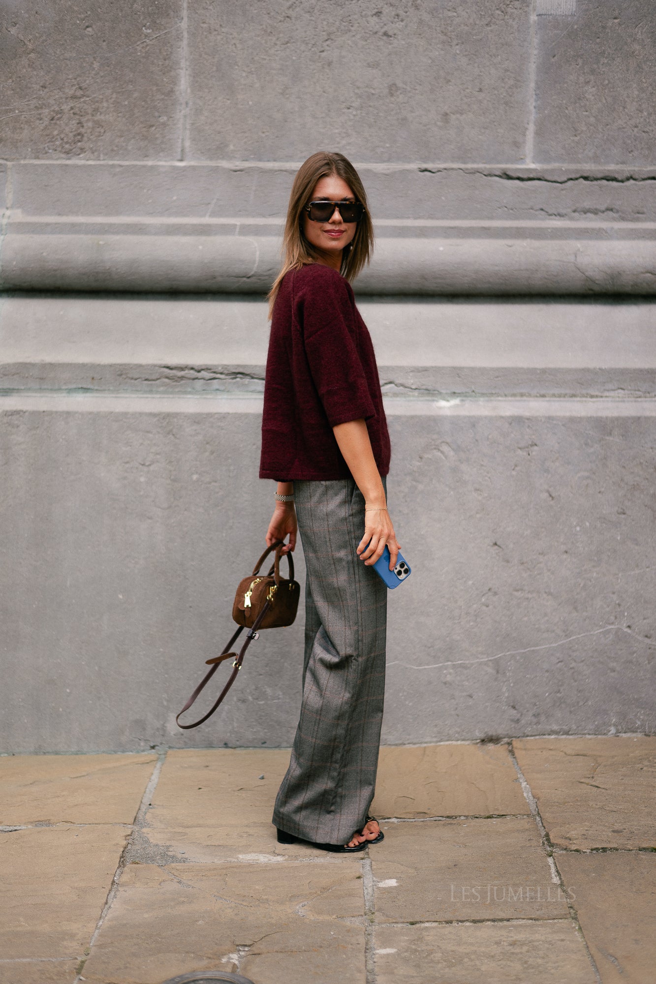 Marine mohair jumper burgundy