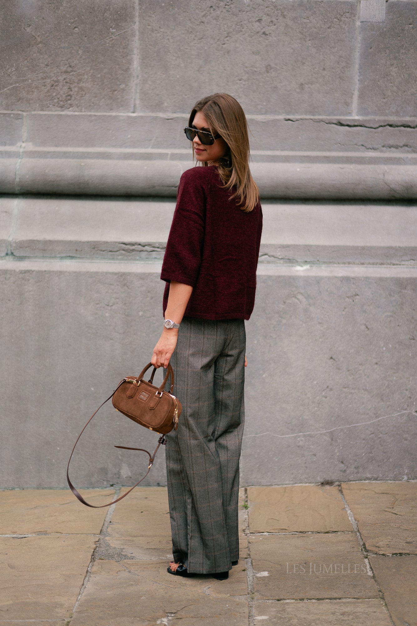 Marine mohair jumper burgundy
