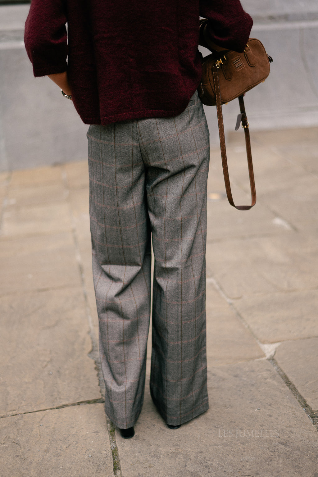 OBJLisa wide pant black humus/tannin